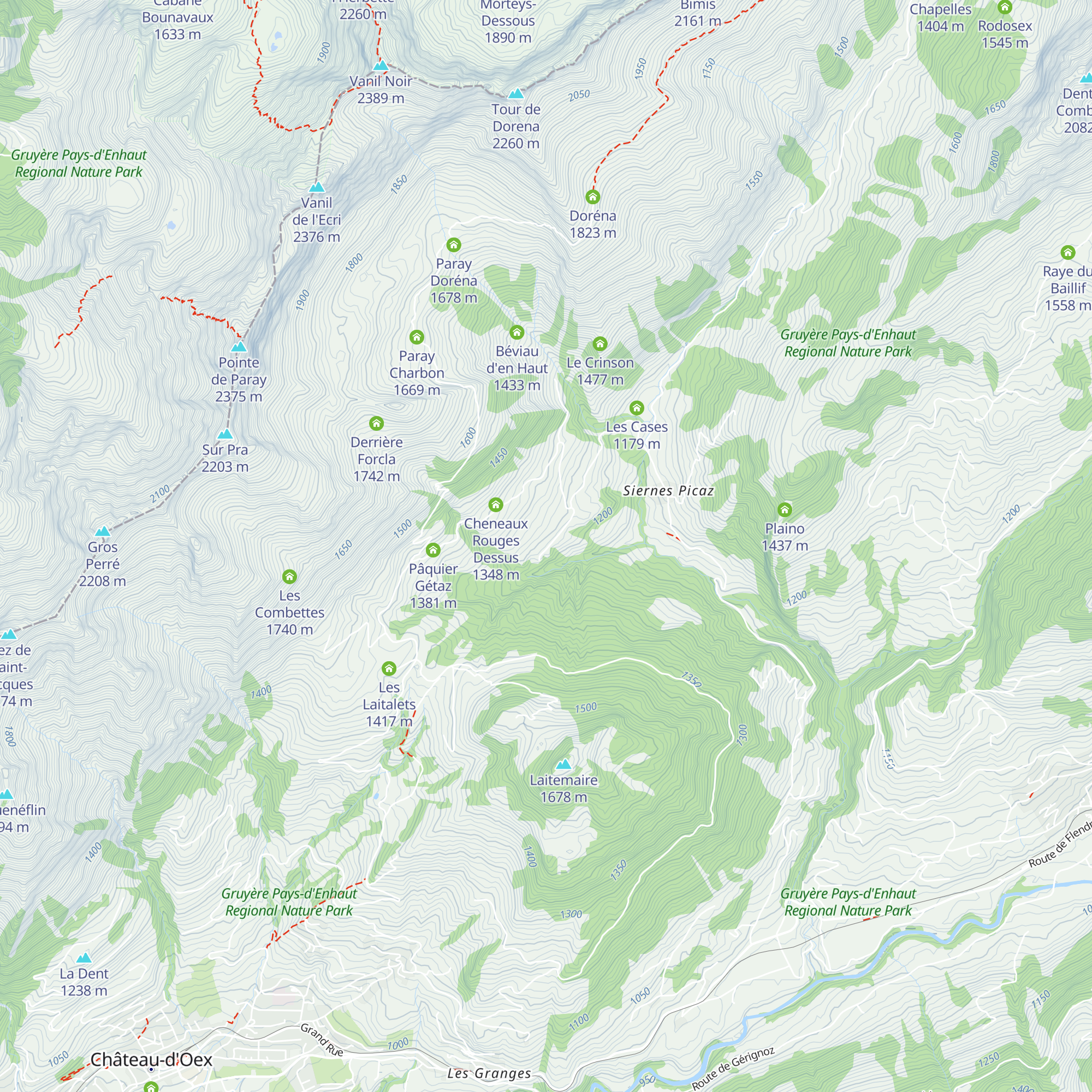 Cheneaux Rouges Dessous map