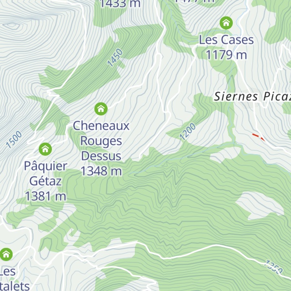 Map of Cheneaux Rouges Dessous