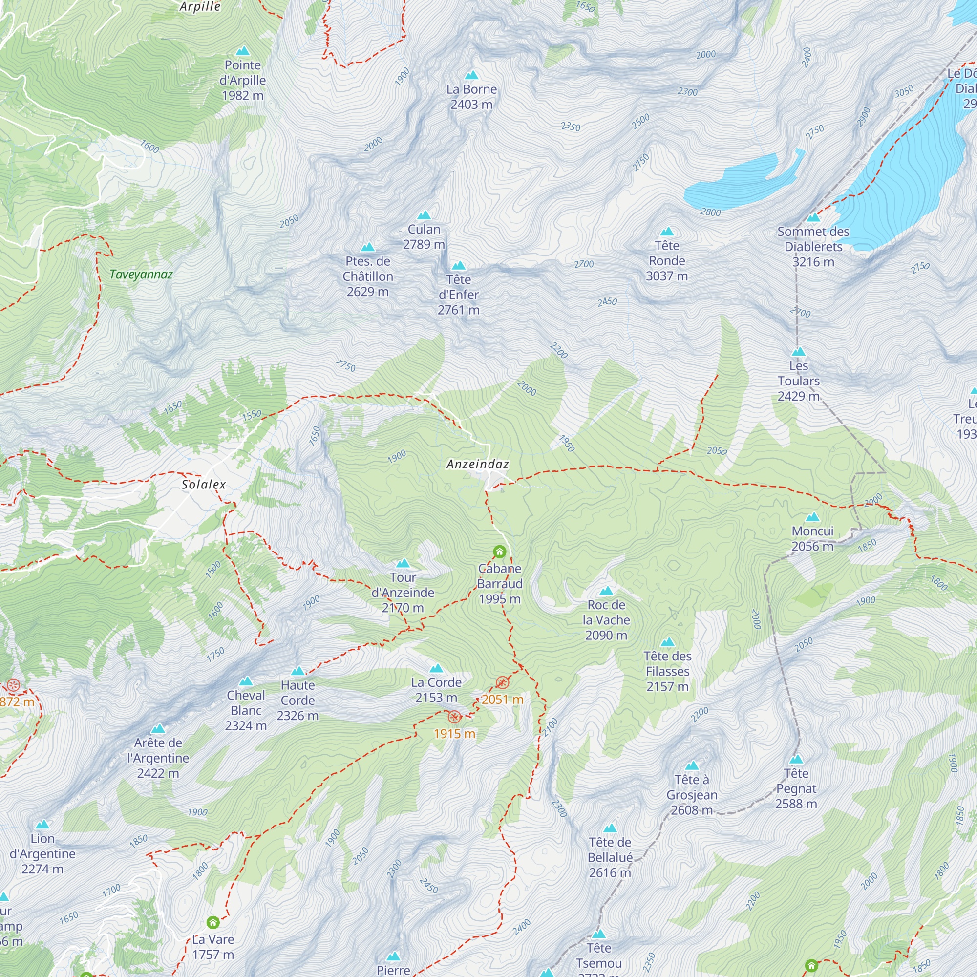 Refuge Giacomini map