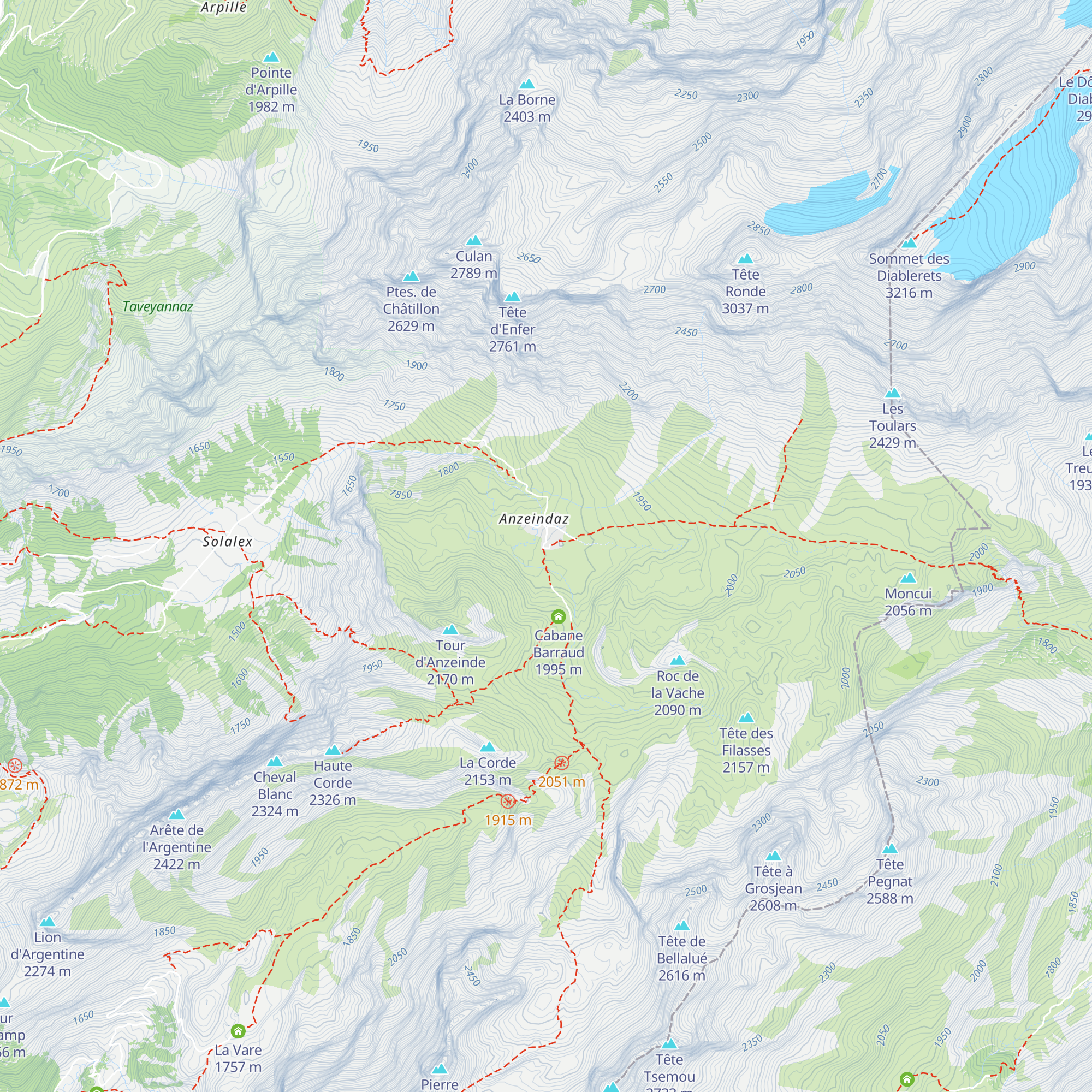 Refuge Giacomini map