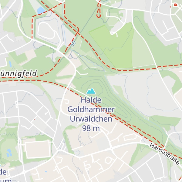 Map of Halde Goldhammer Urwäldchen