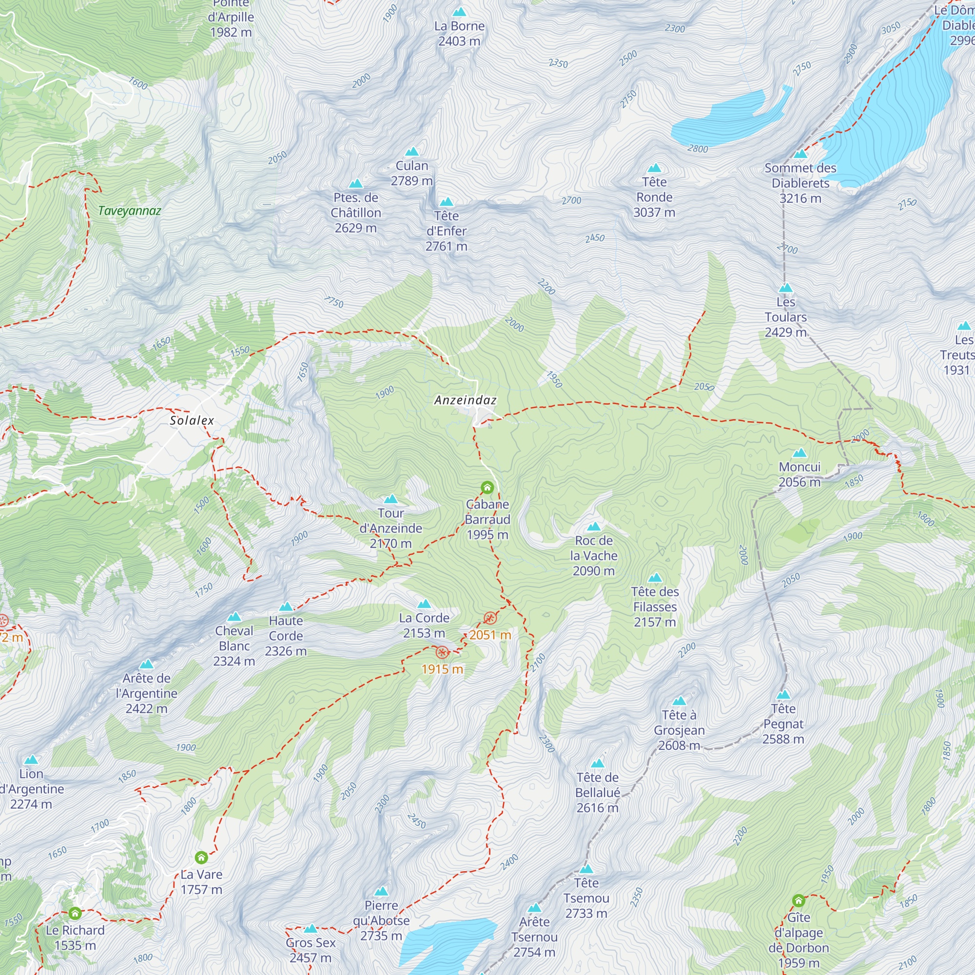 Cabane Barraud map