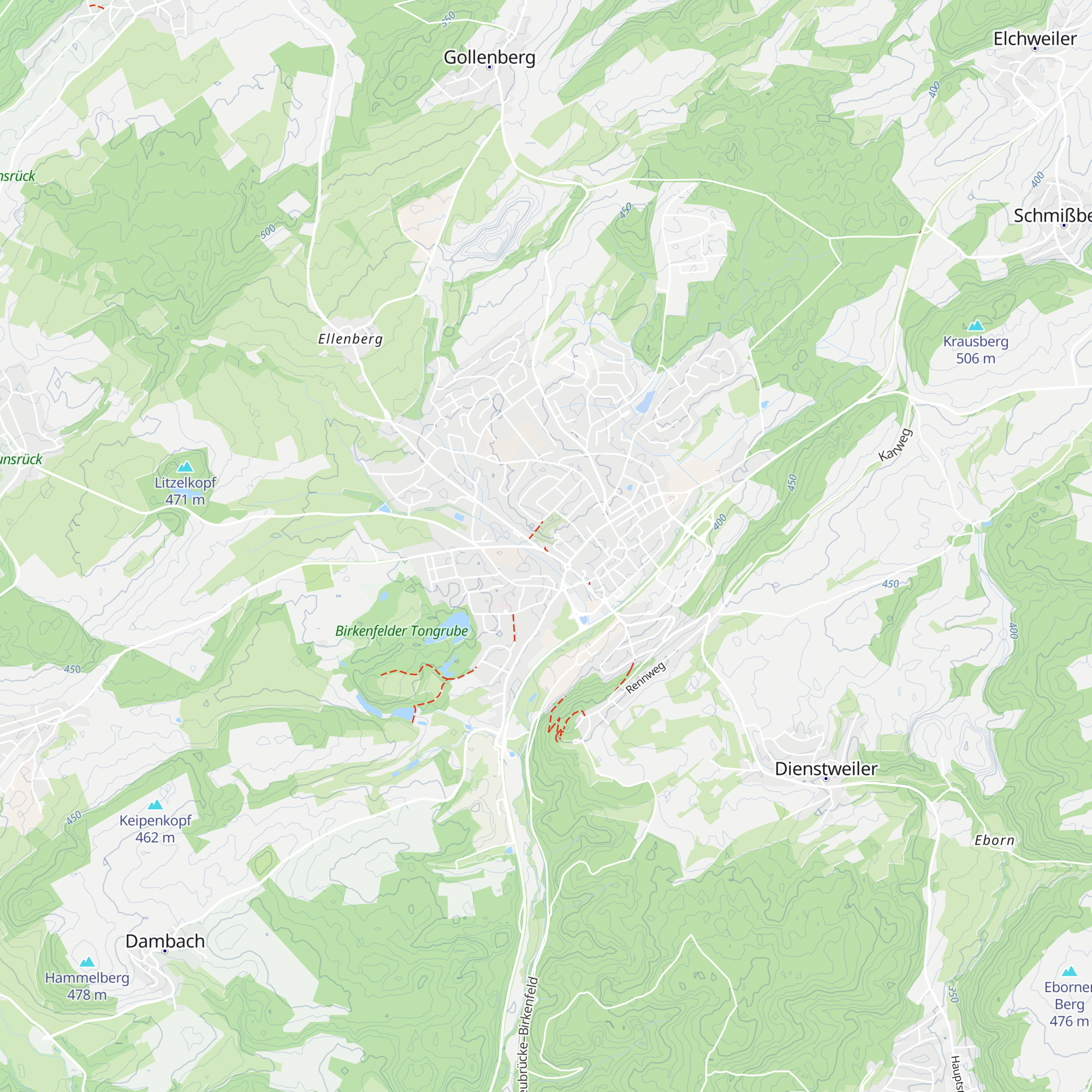 Tourist Information Birkenfelder Land map