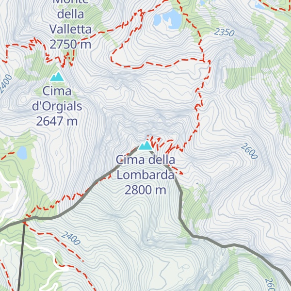Map of Cima della Lombarda