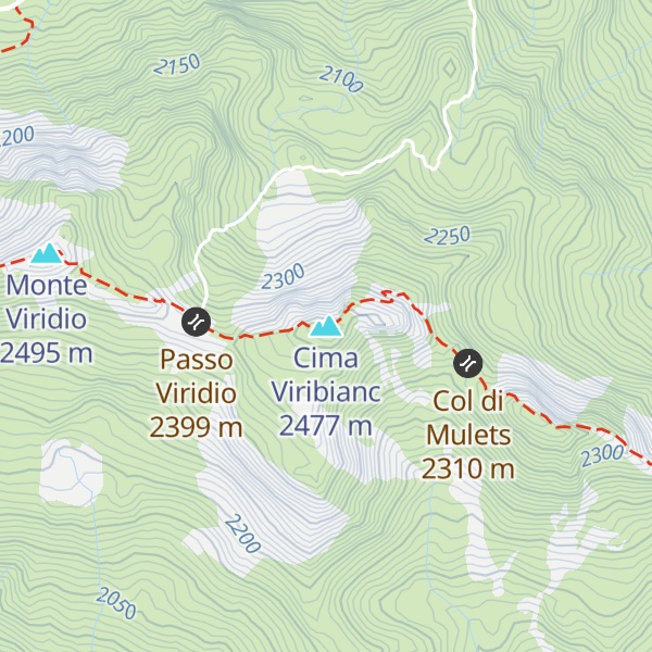 Map of Cima Viribianc