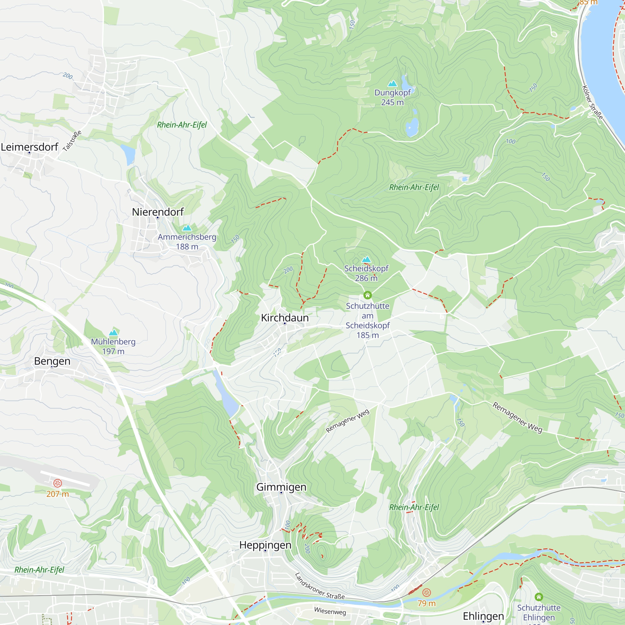 Schutzhütte Römerfund 190NN map
