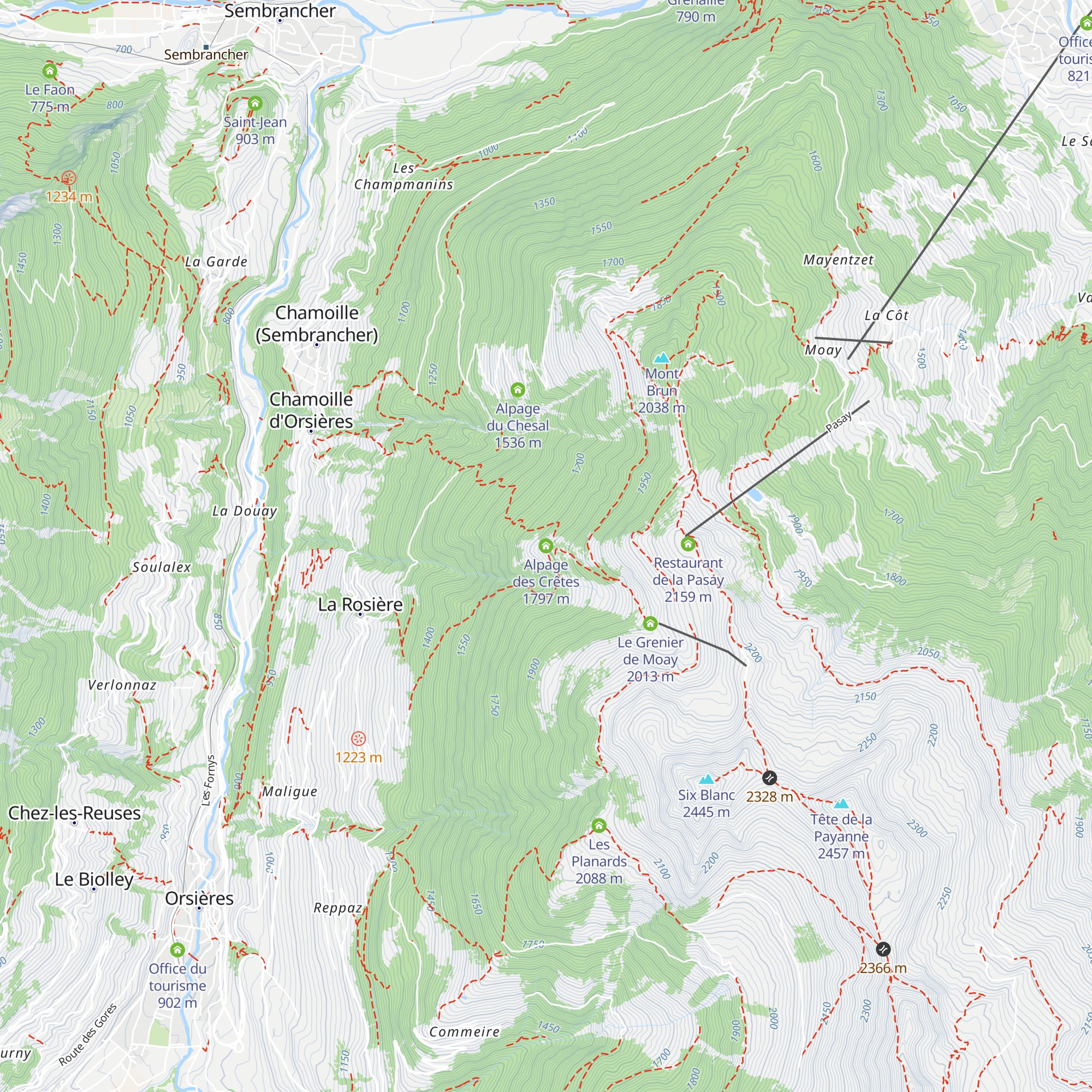 Alpage des Crêtes map