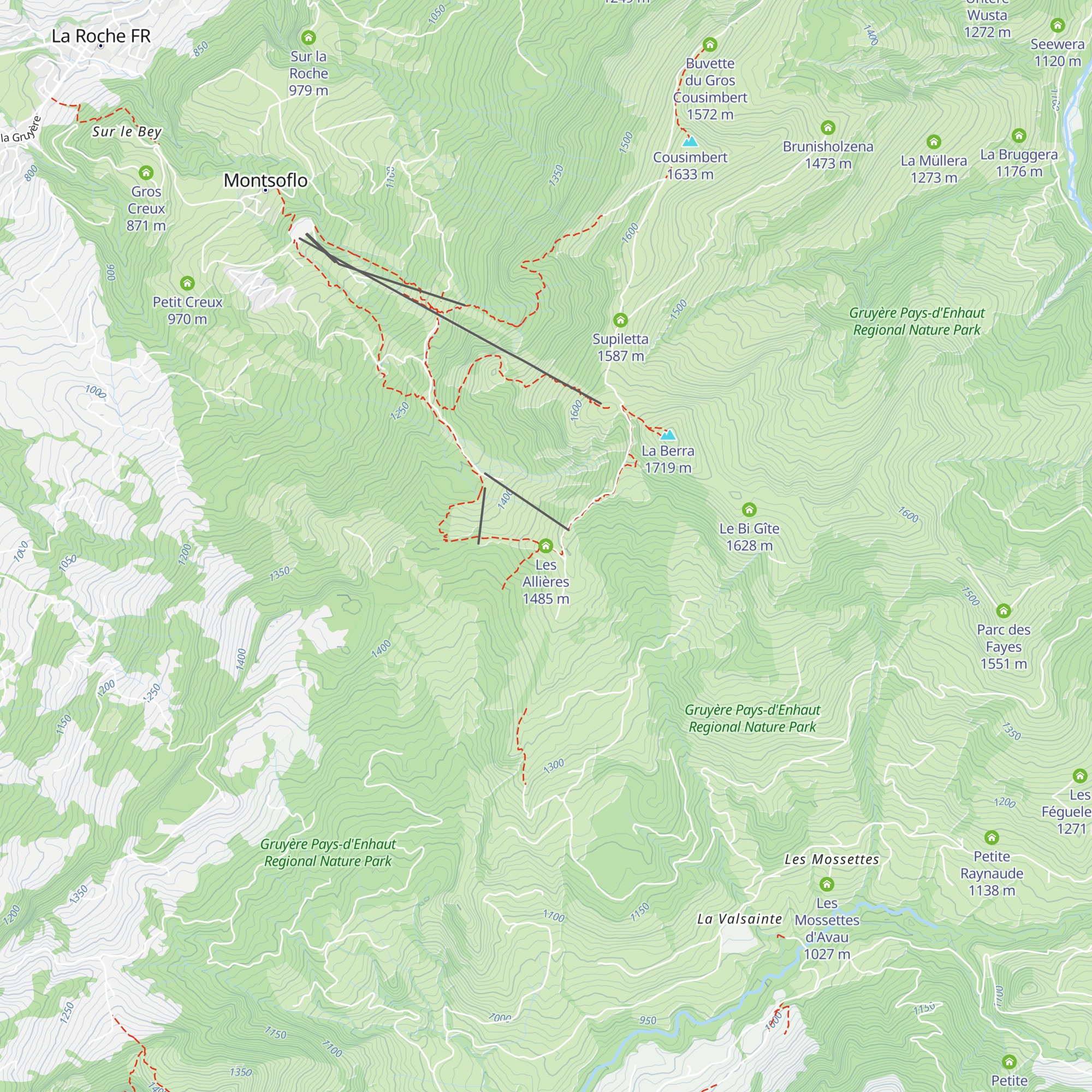 Les Allières map