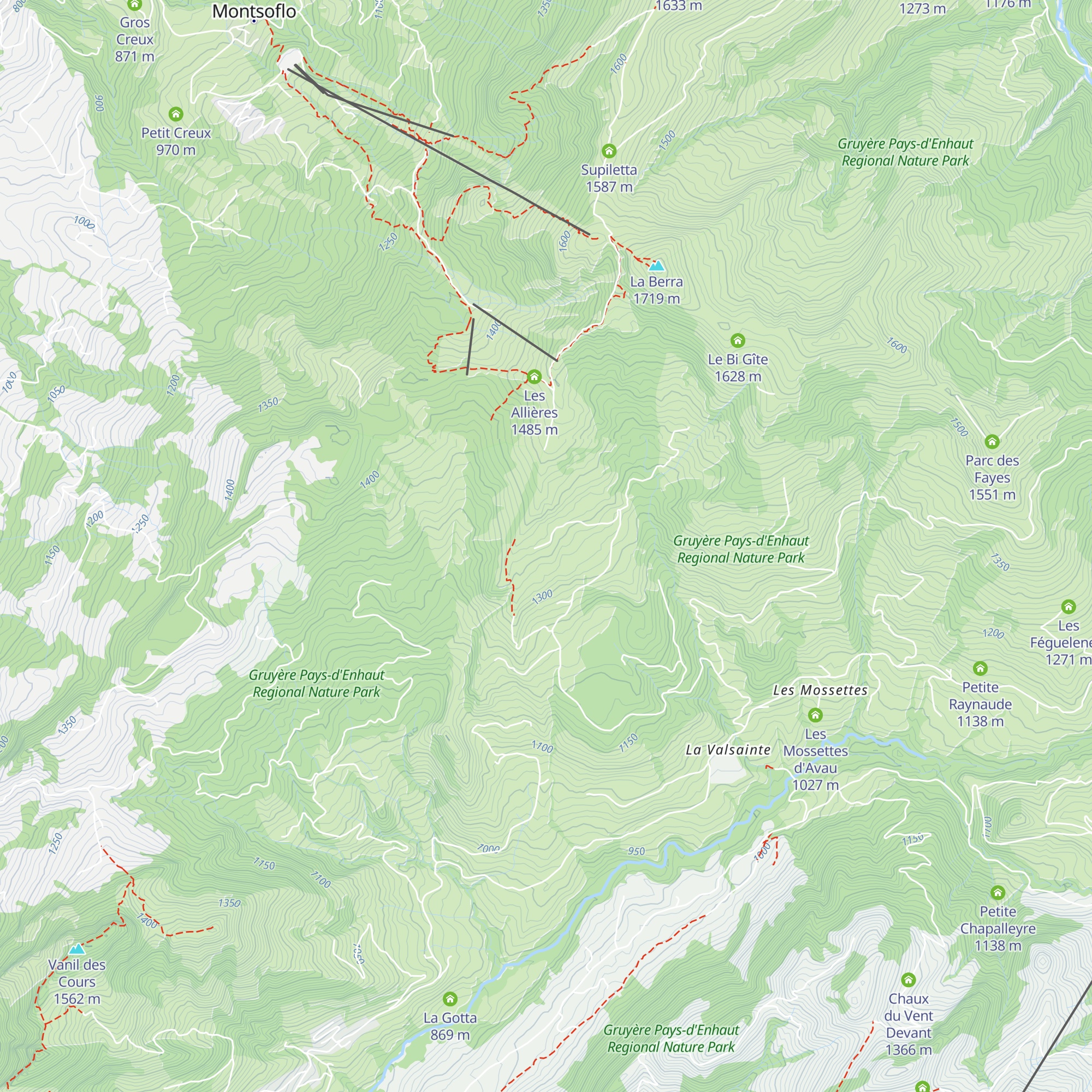 Botteys à Zenevi map