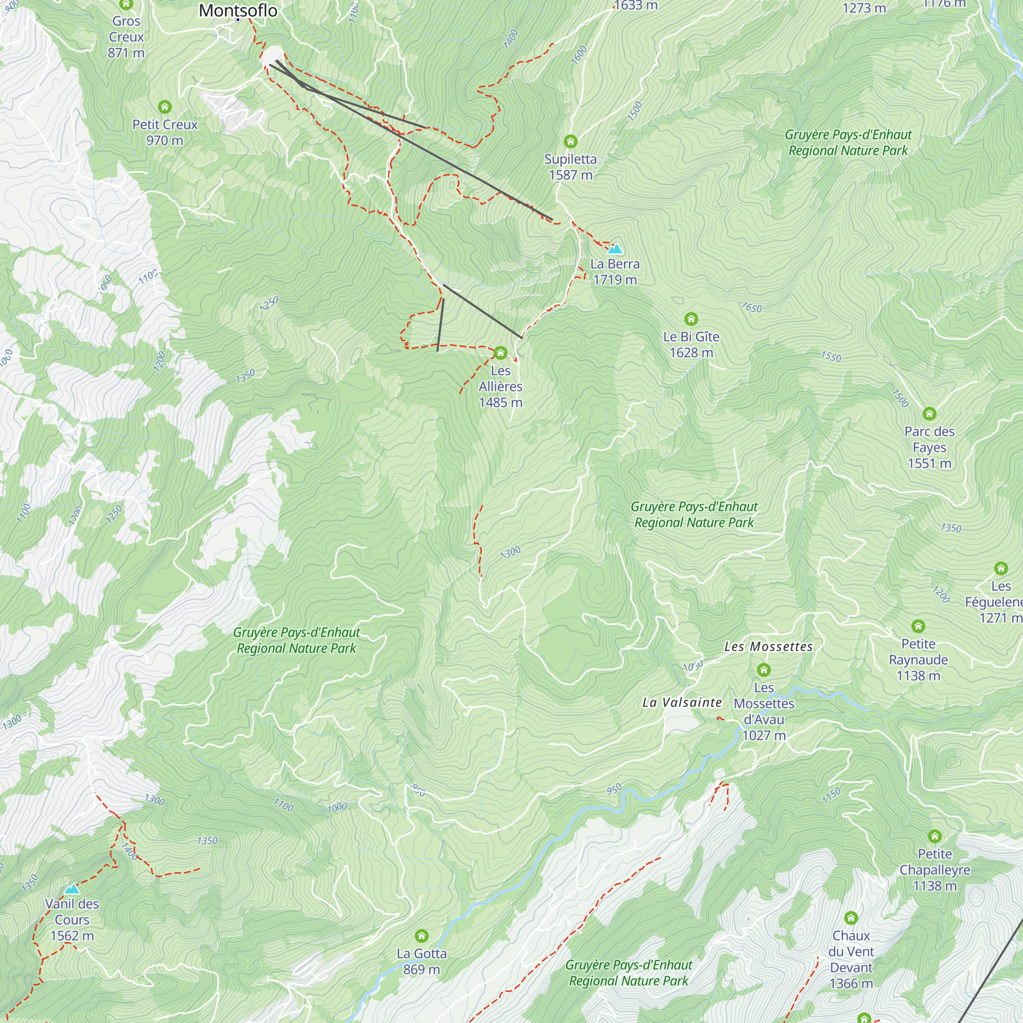 Botteys à Zenevi map