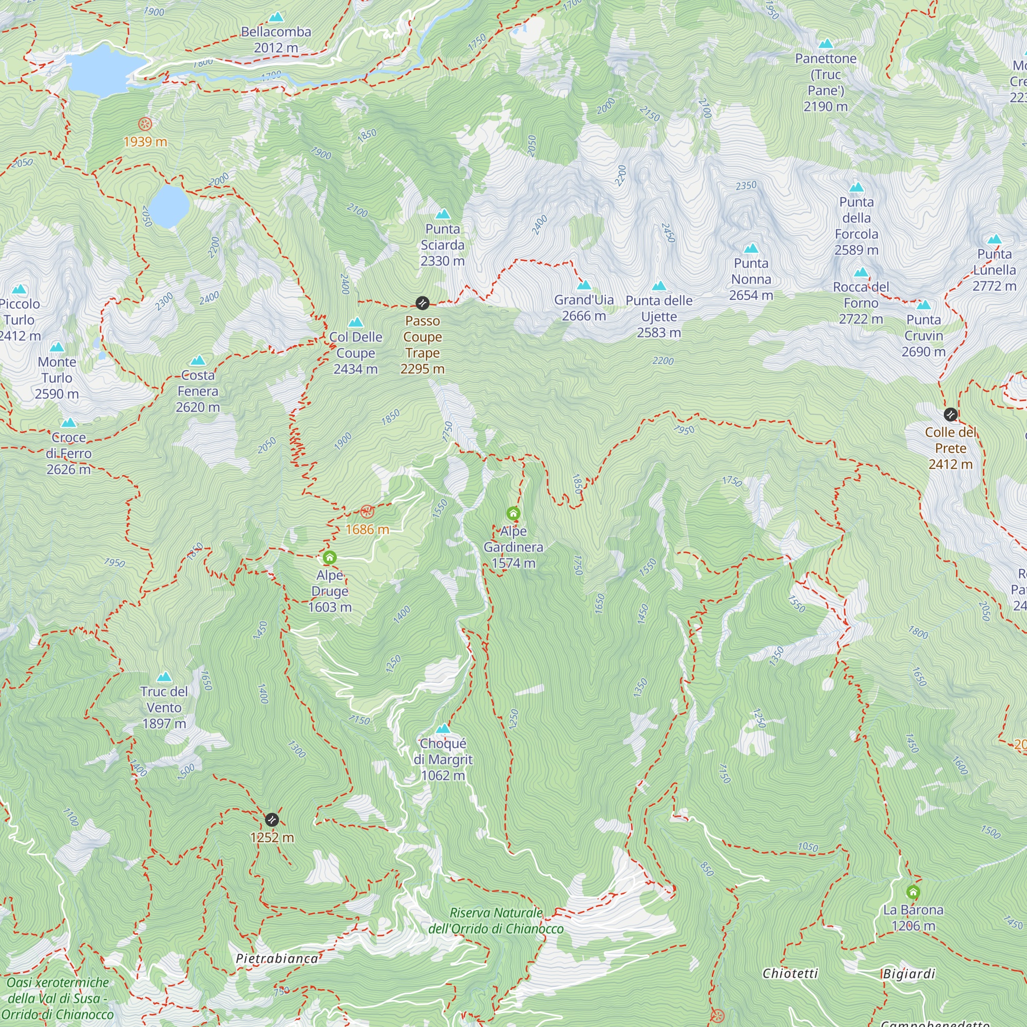 Alpe Gardinera map