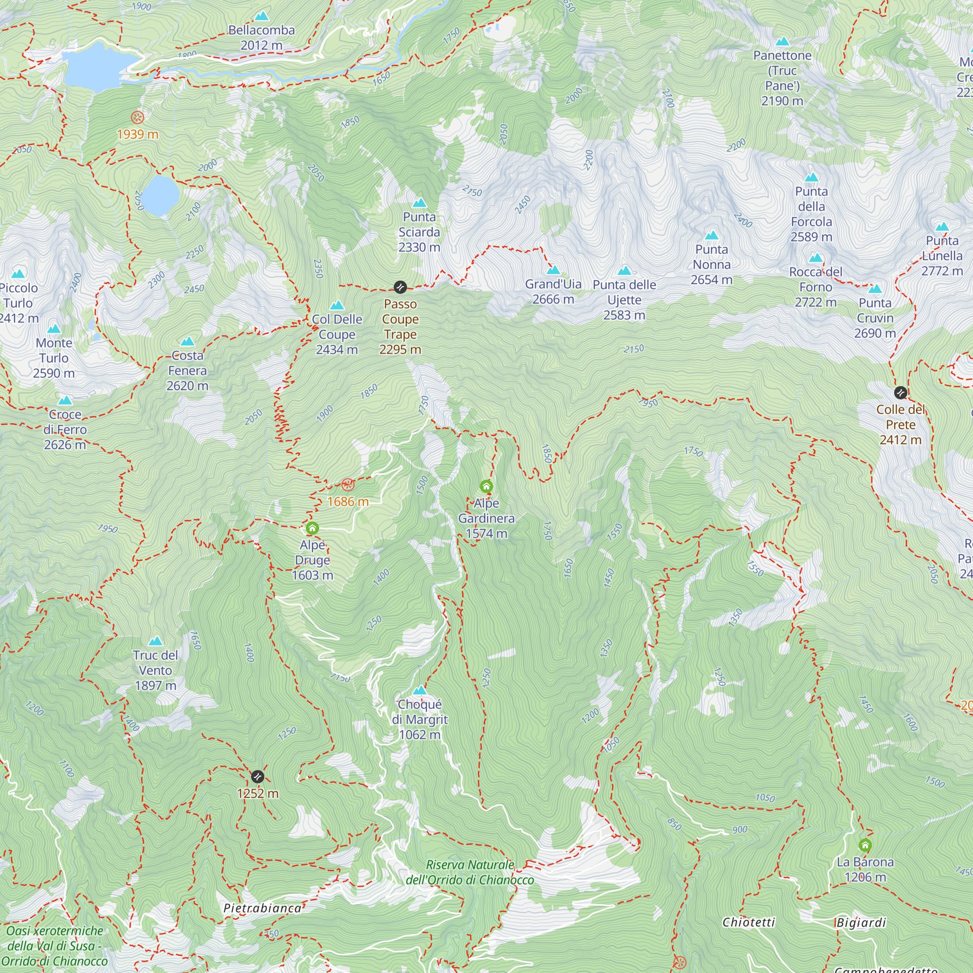 Alpe Gardinera map