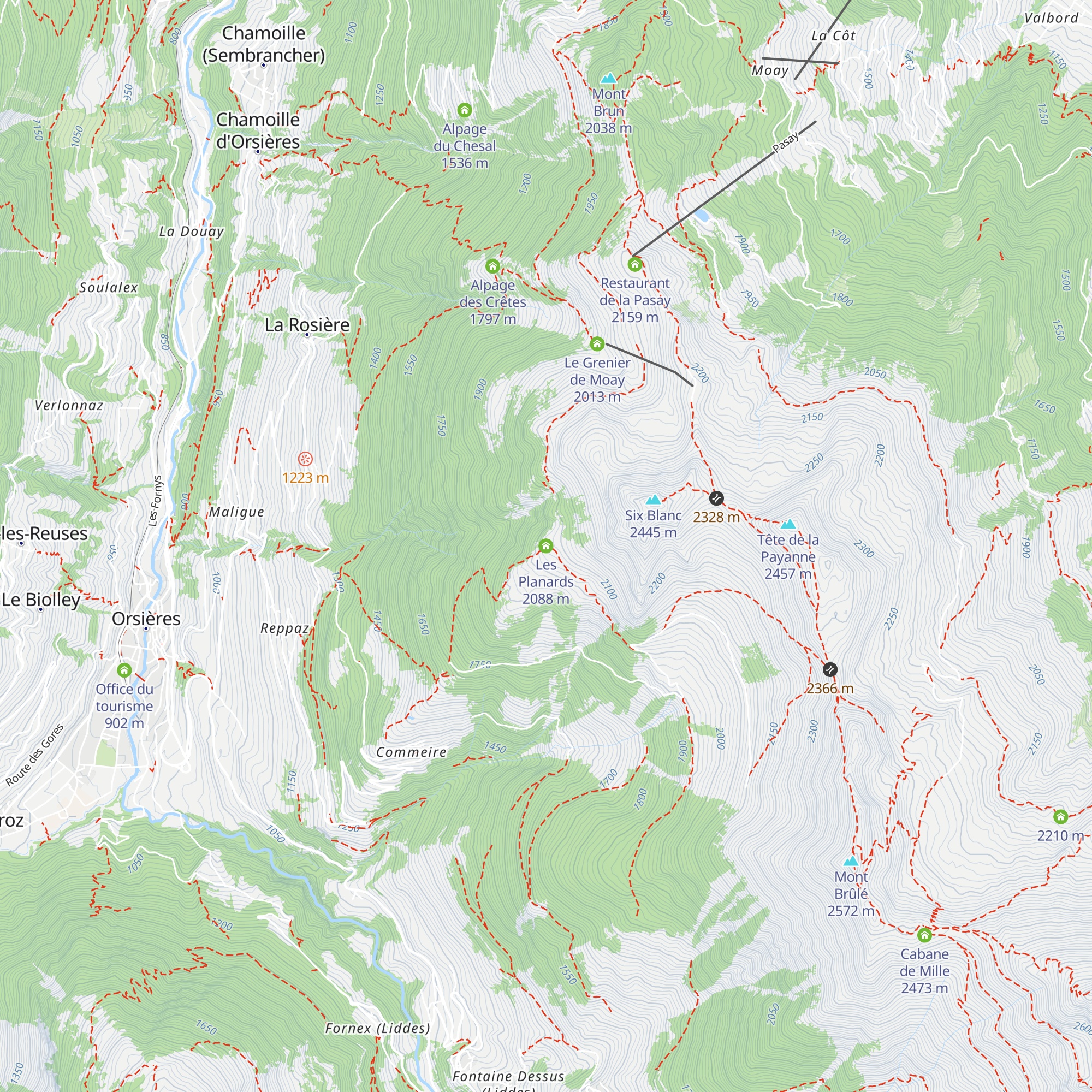 Les Planards map