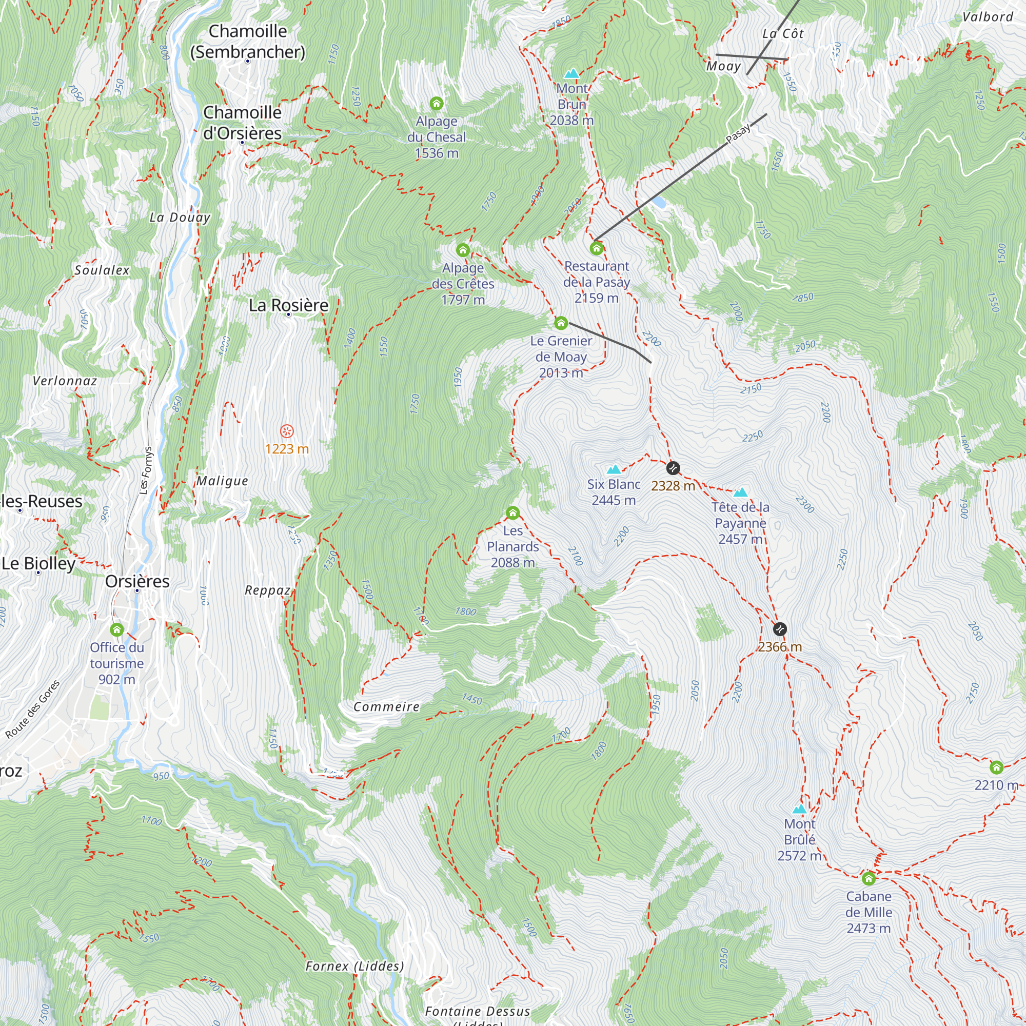 Les Planards map