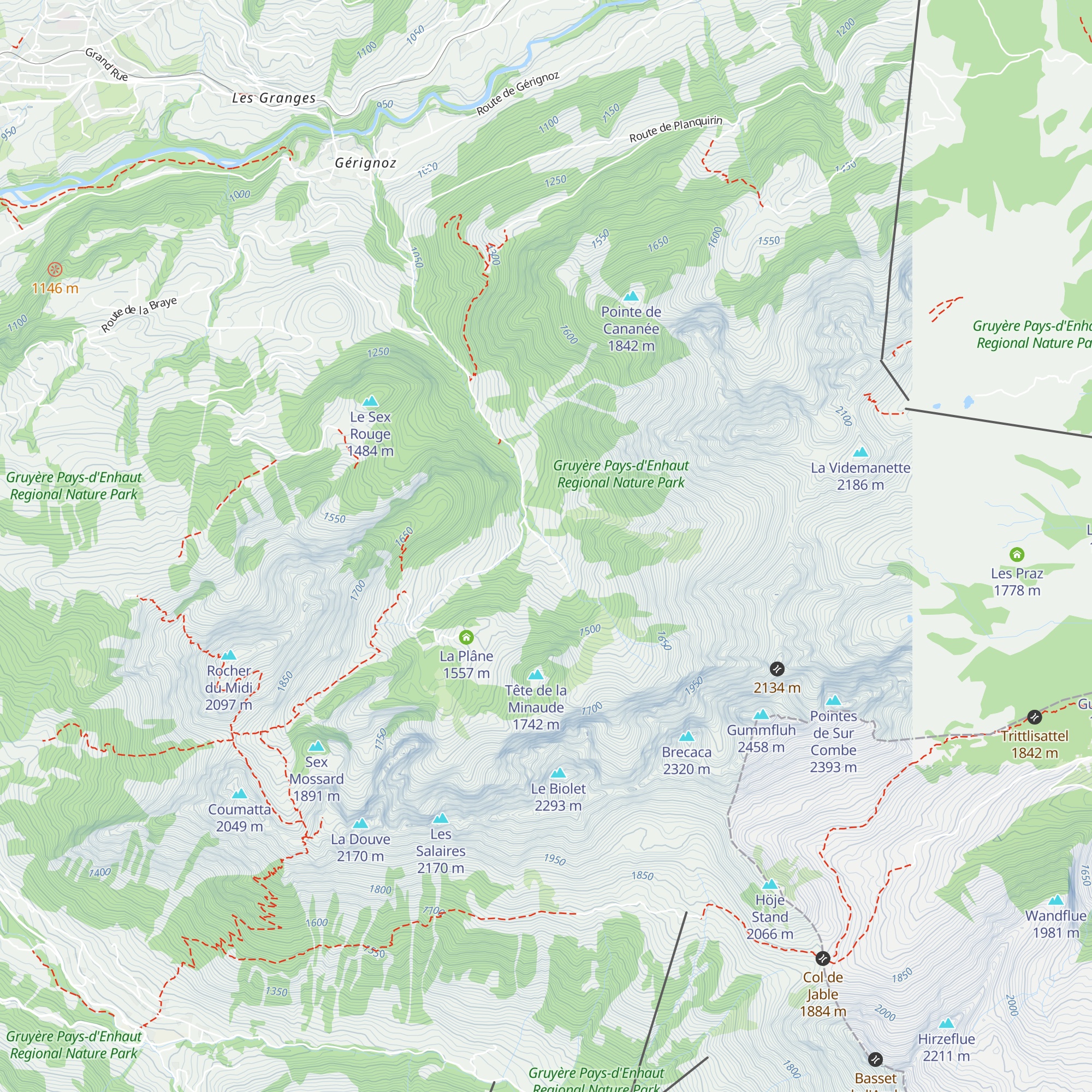 Les Laissalets map
