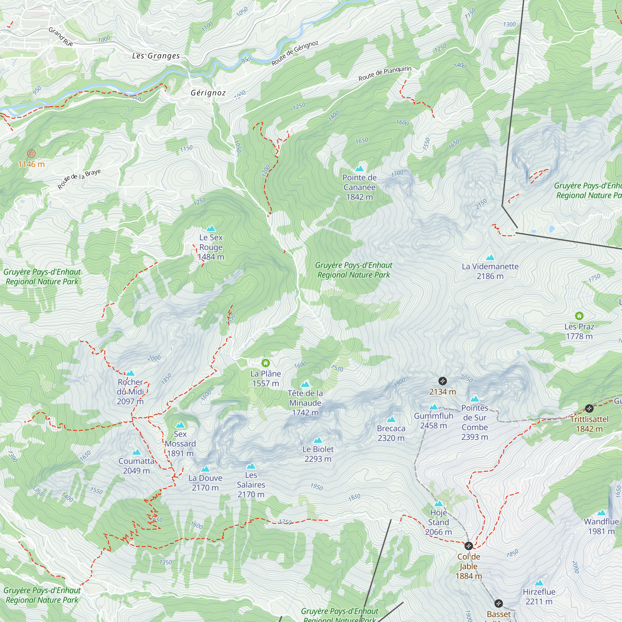 Les Laissalets map