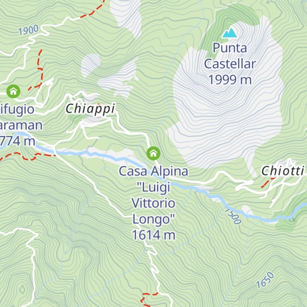 Map of Casa Alpina "Luigi Vittorio Longo"
