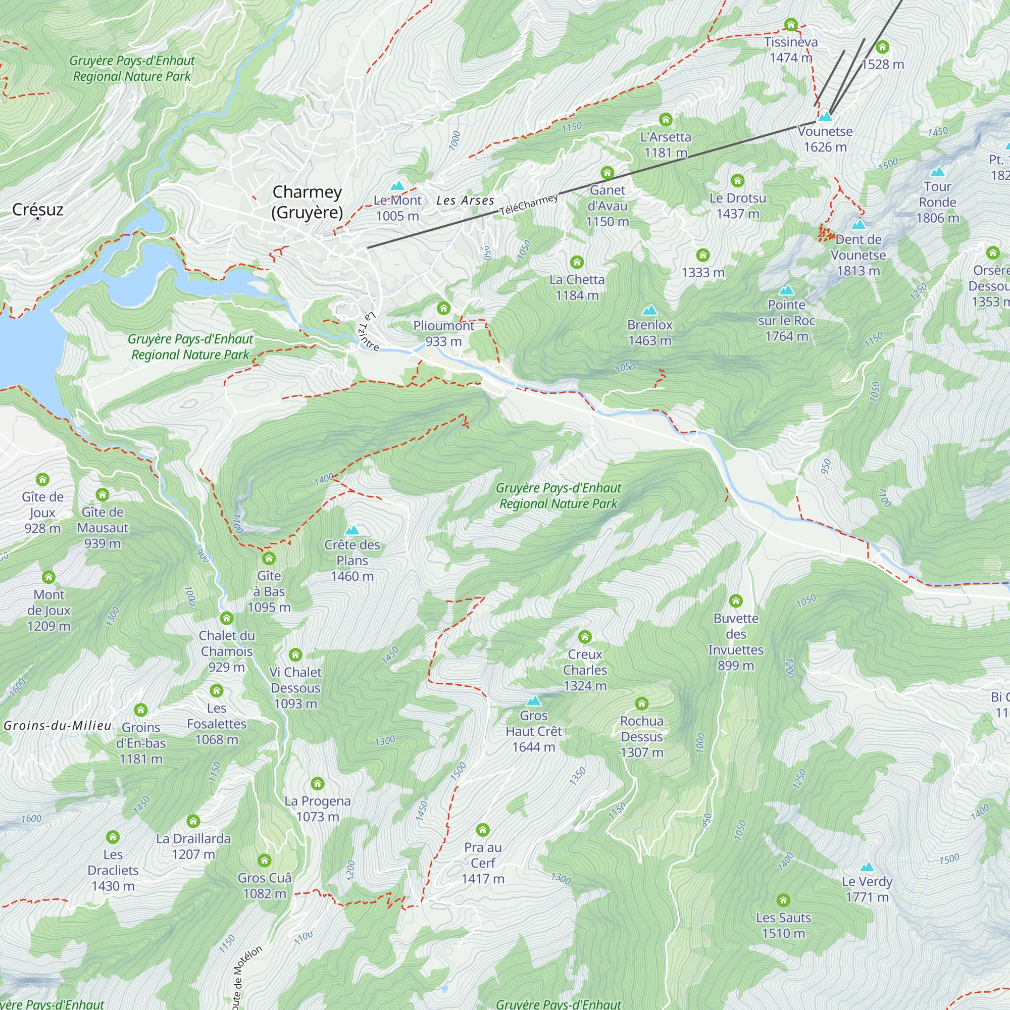 Jognins du Milieu map