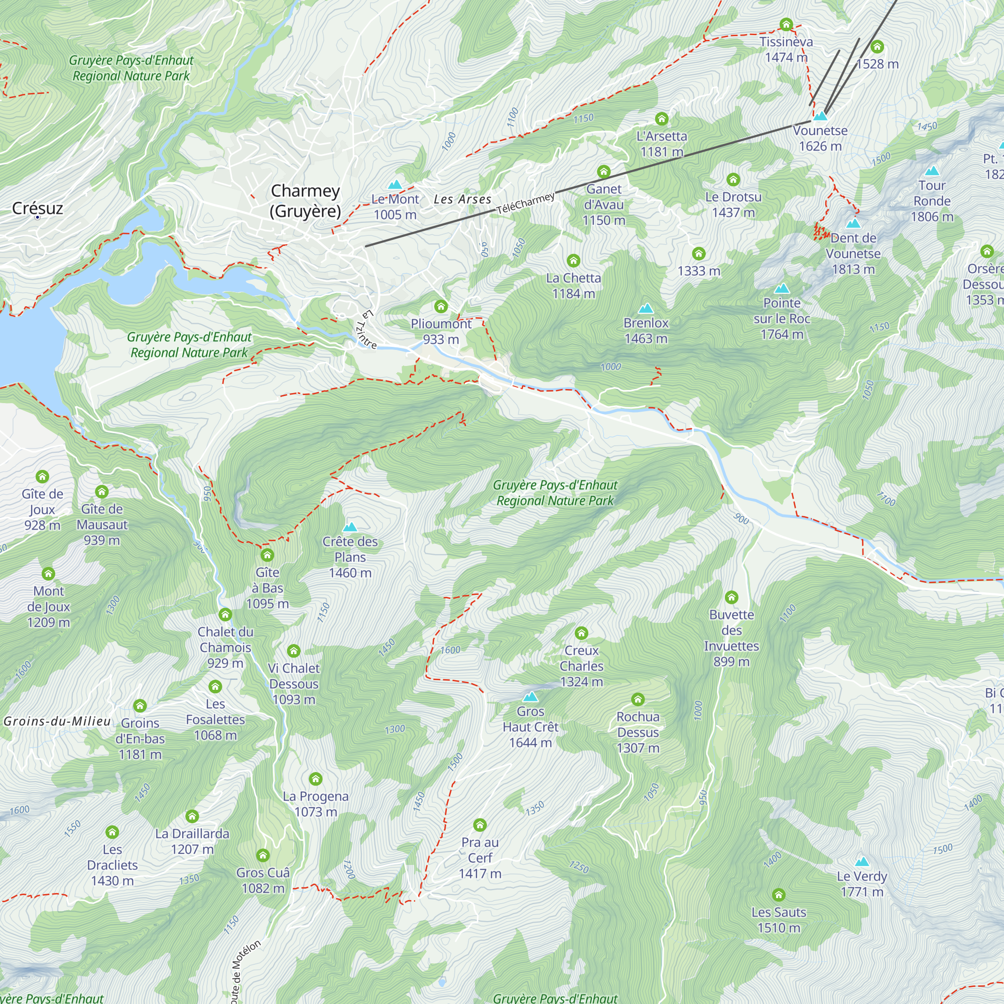 Jognins du Milieu map