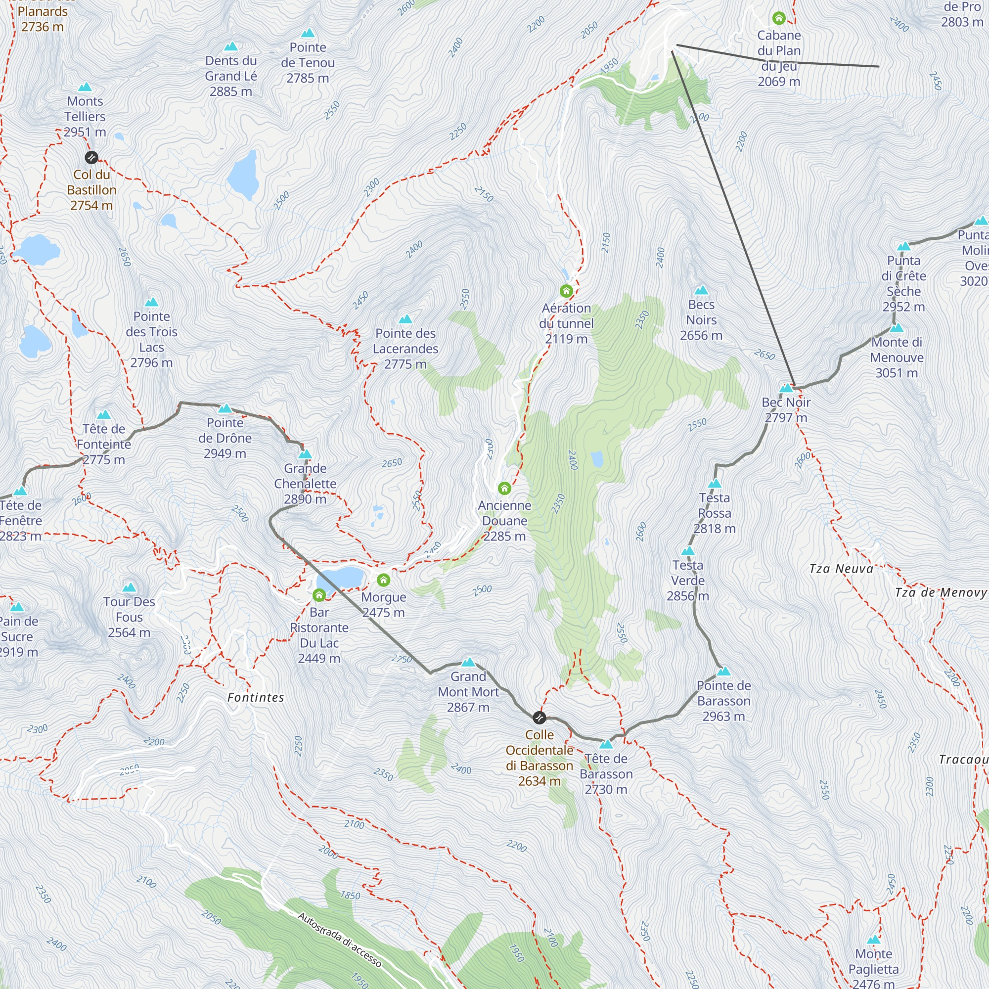 Aération du tunnel map