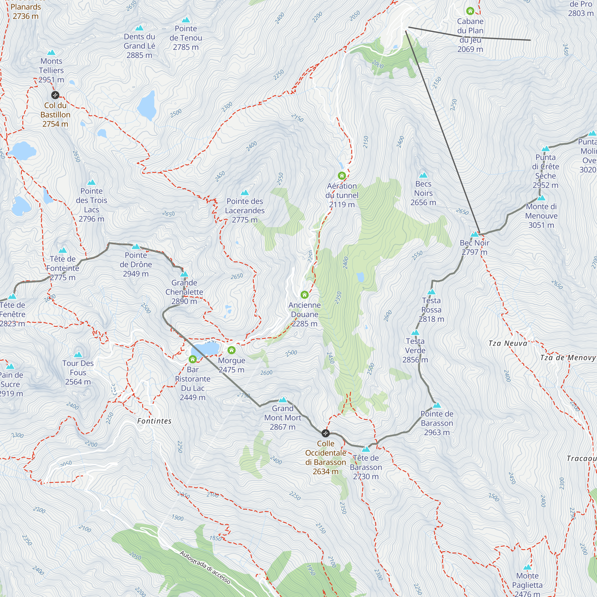 Aération du tunnel map