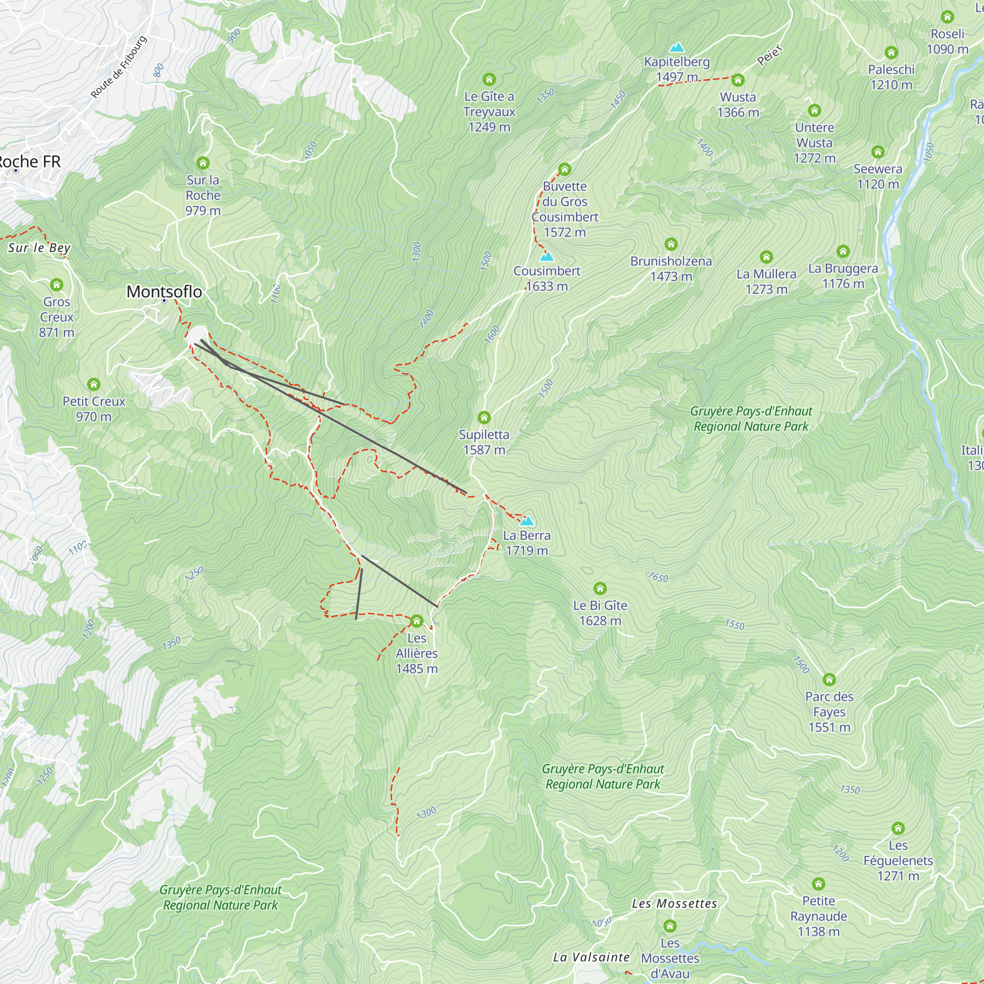 Chalet de La Berra map