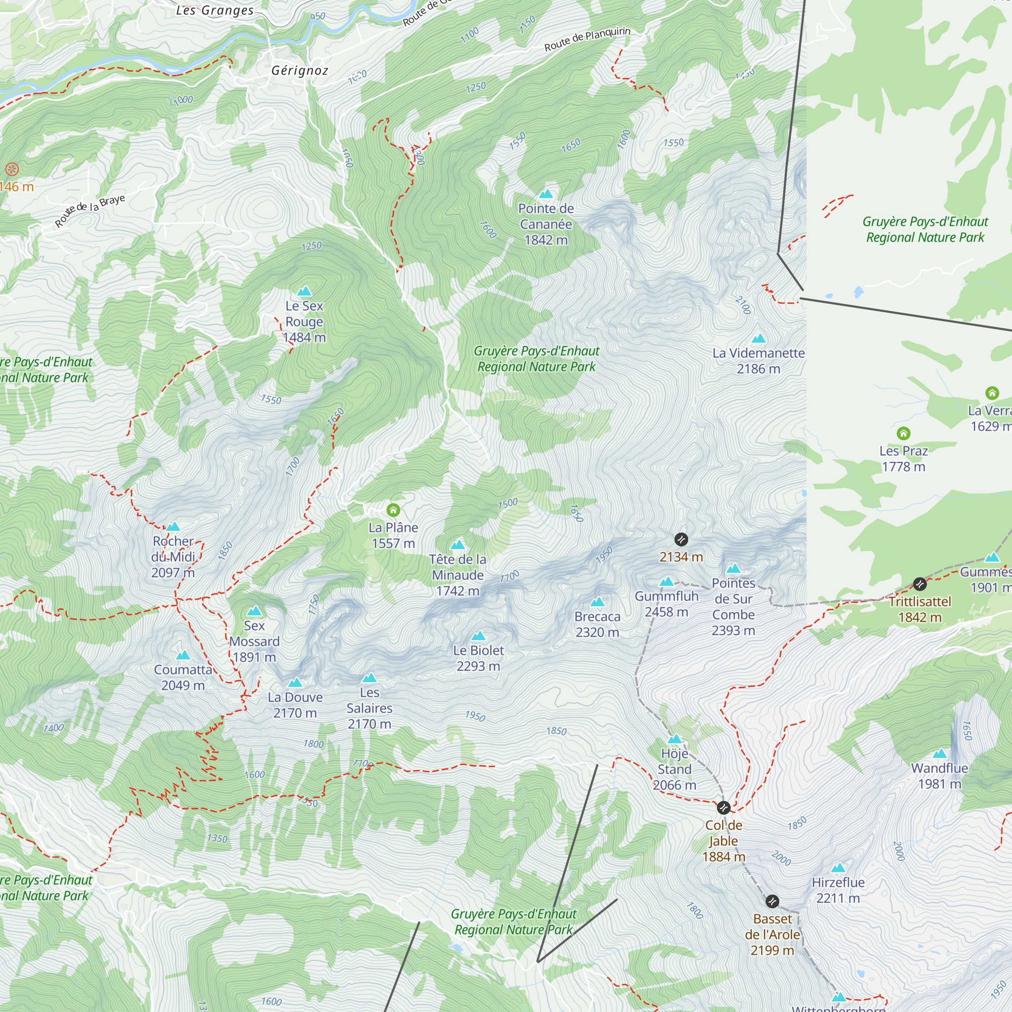La Pierreuse map
