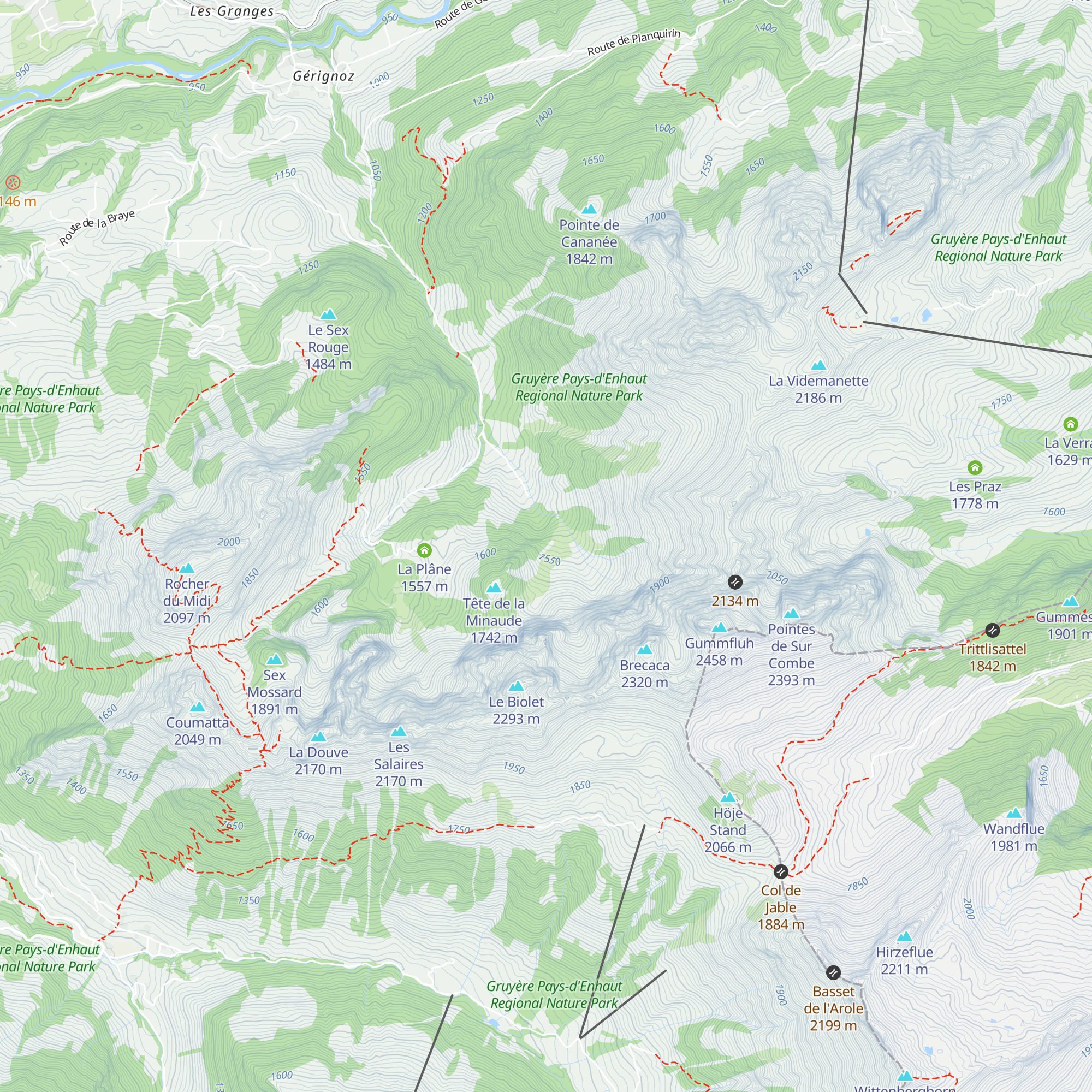 La Pierreuse map