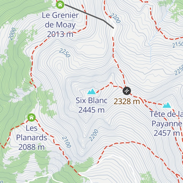 Map of Six Blanc