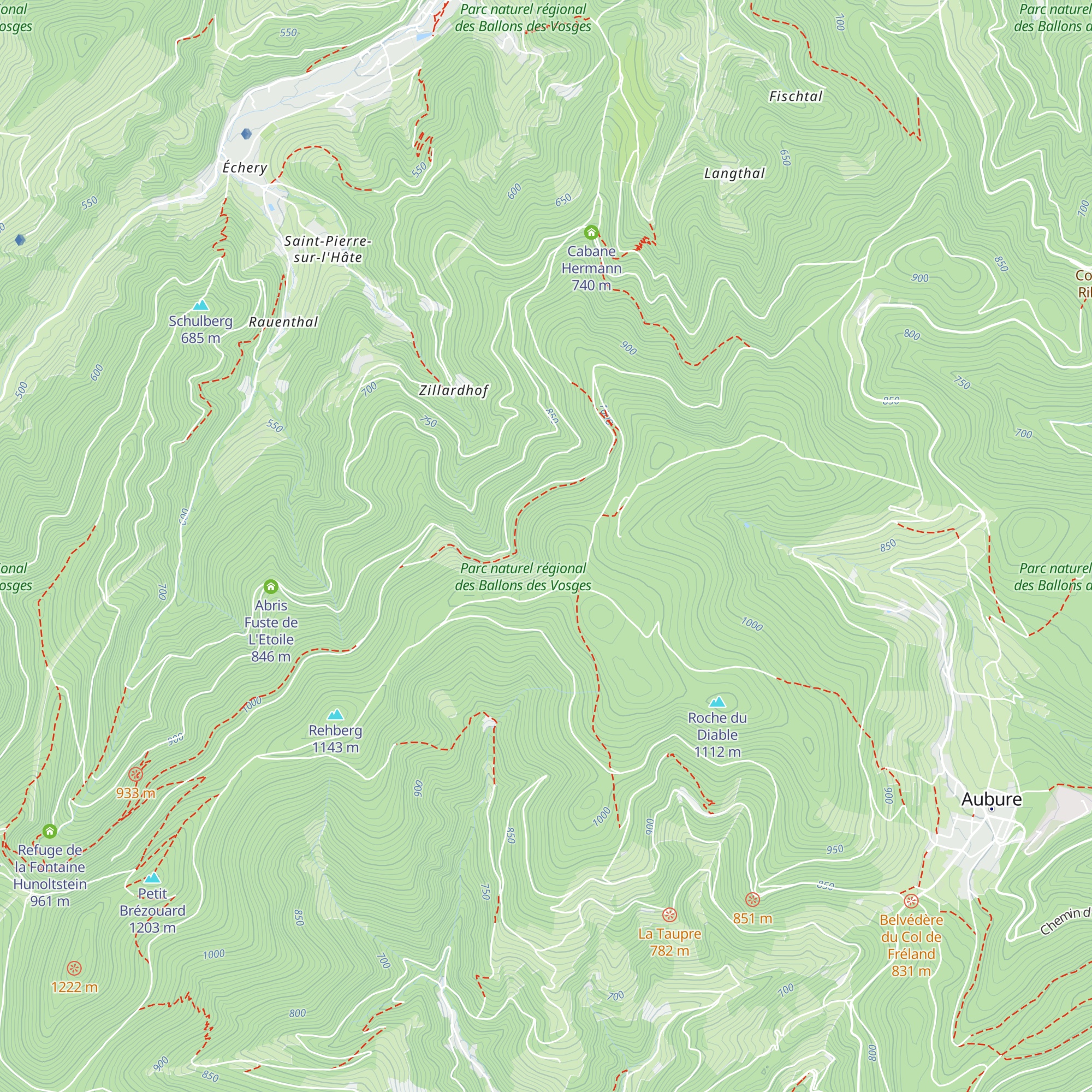 Refuge du Hirzberg map