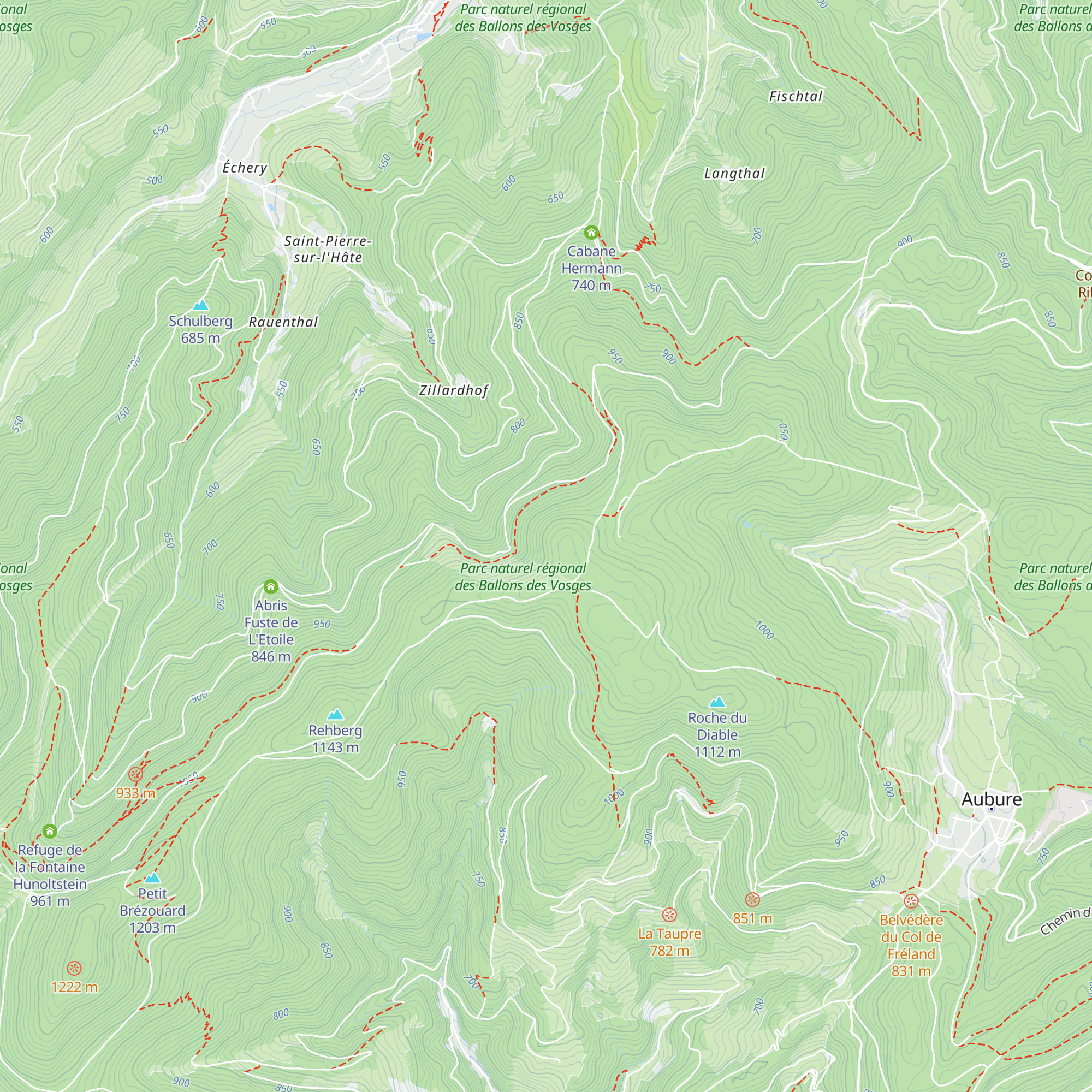 Refuge du Hirzberg map