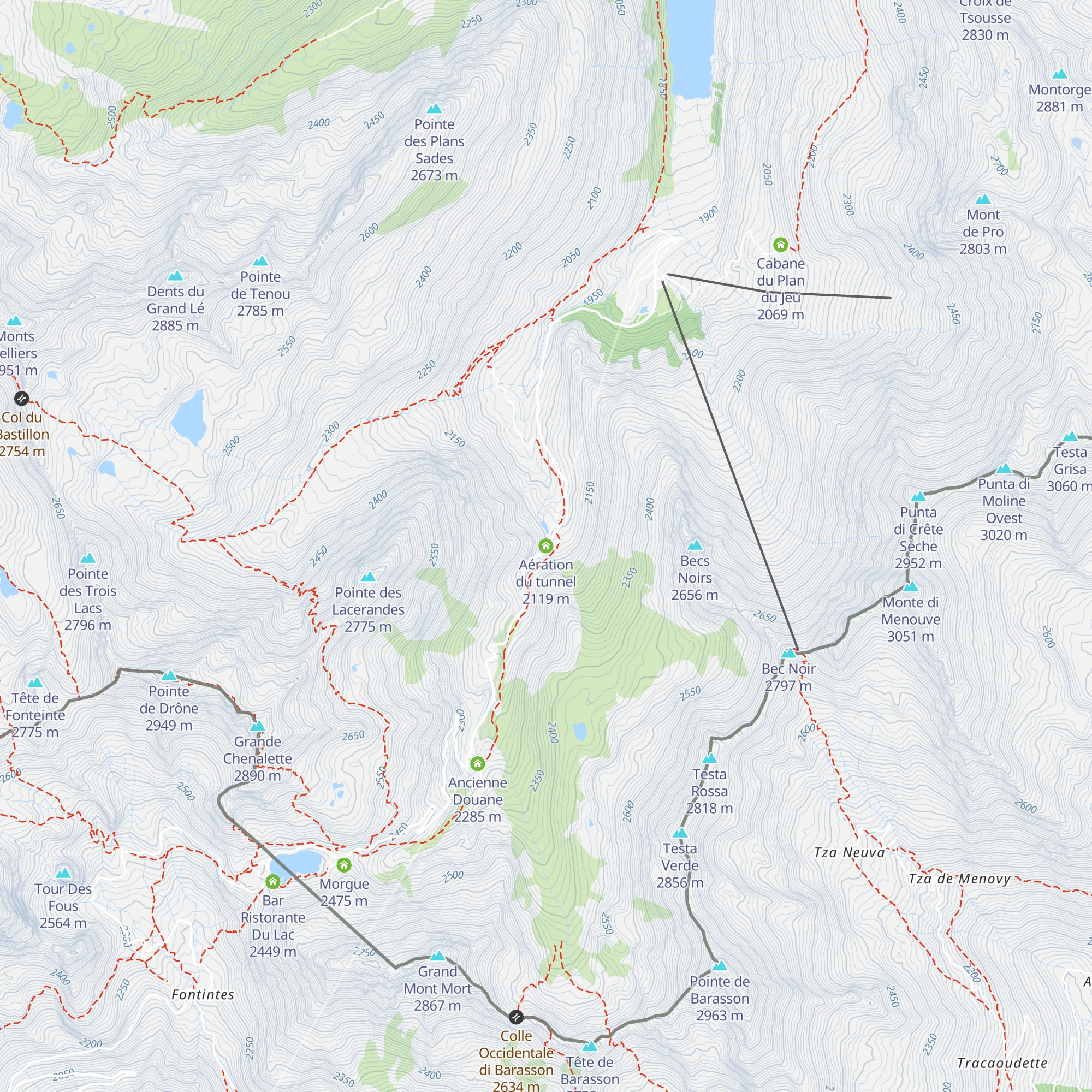 Aération du tunnel map