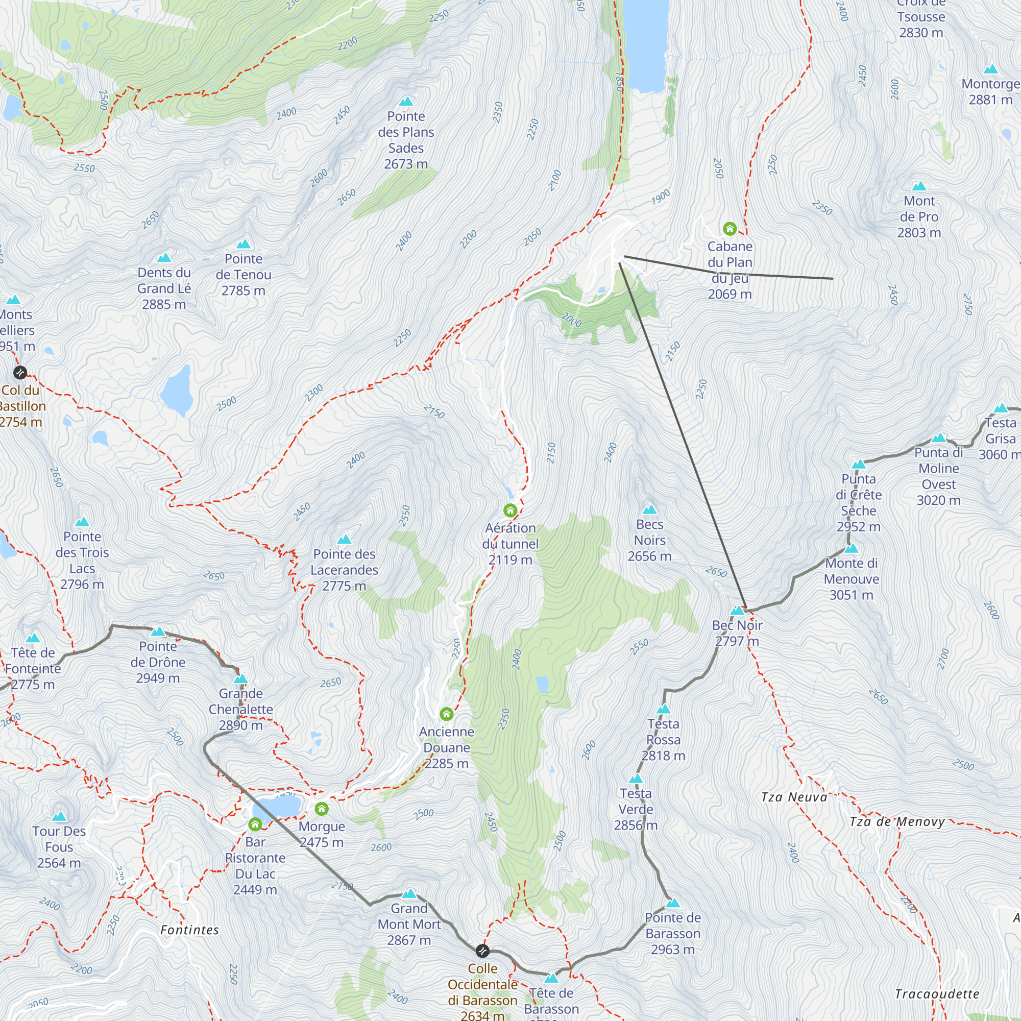 Aération du tunnel map