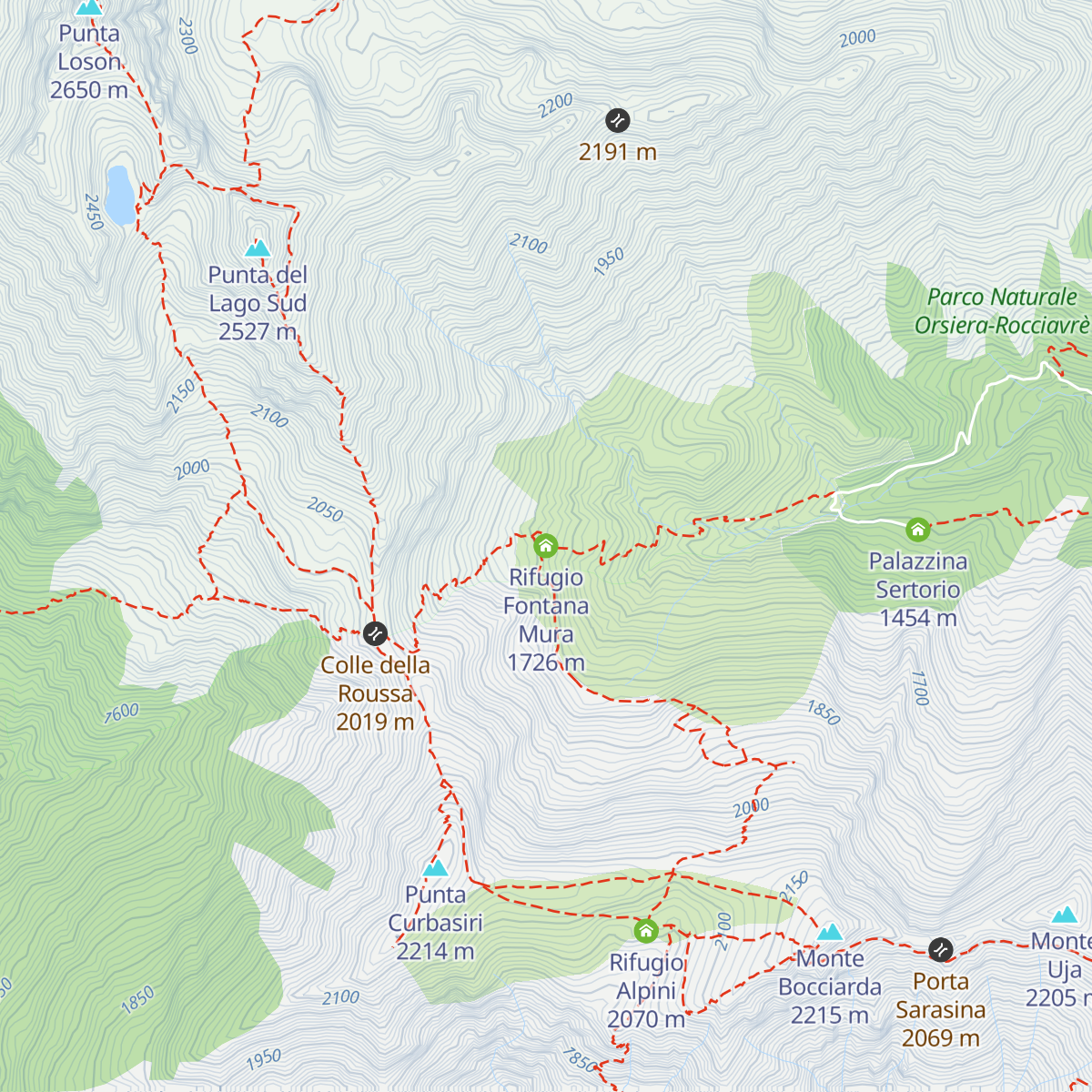 Rifugio Fontana Mura map