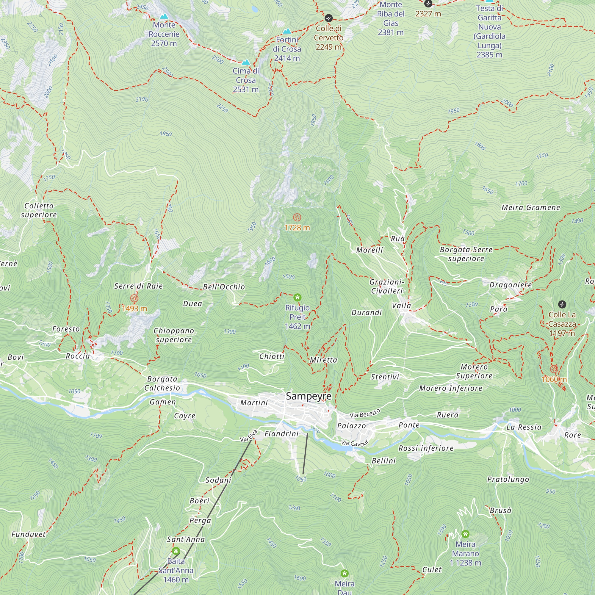 Rifugio Preit map
