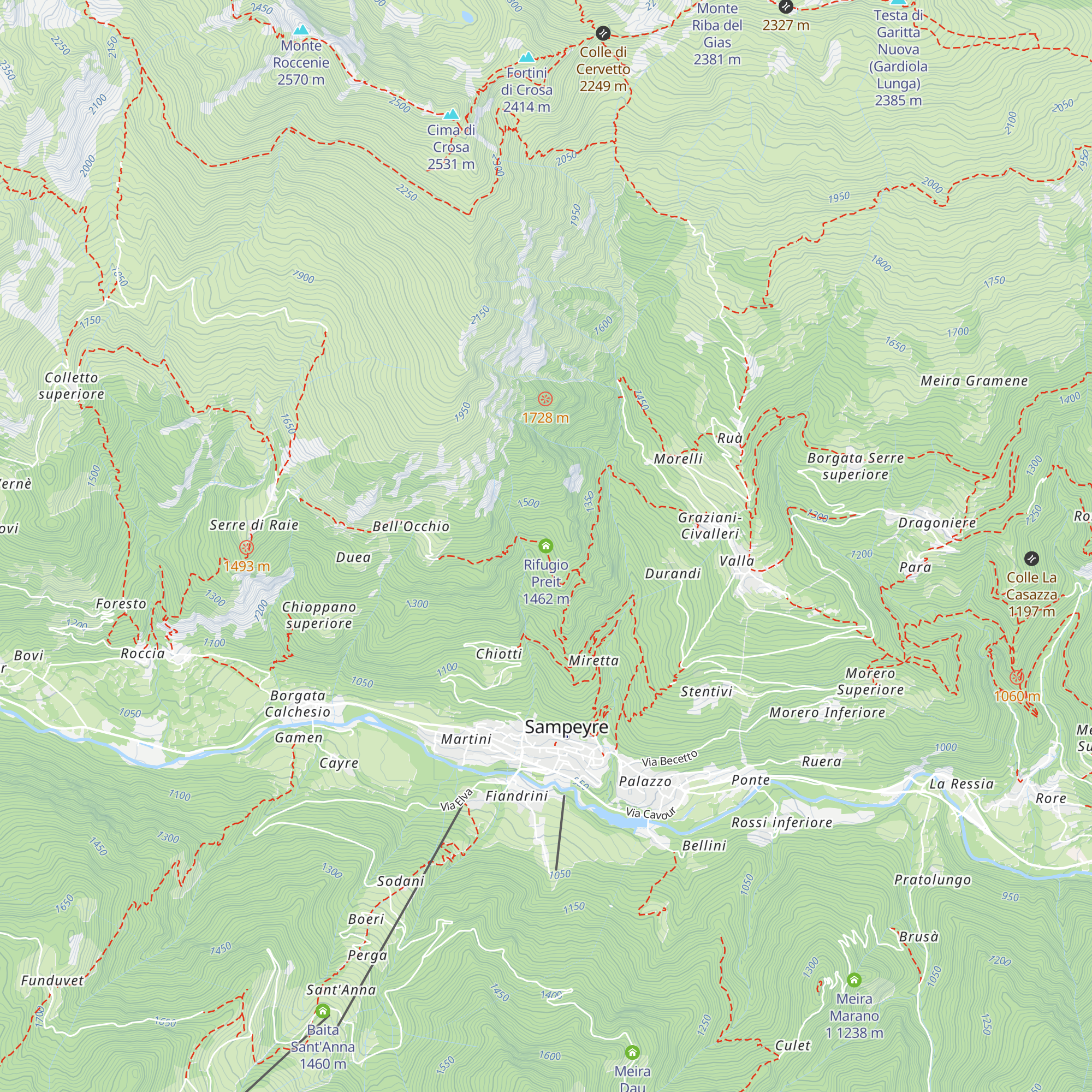 Rifugio Preit map