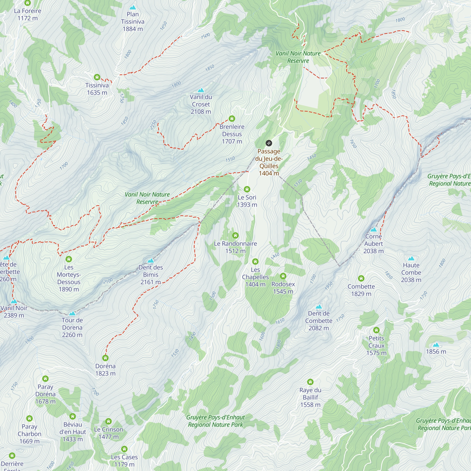 Le Randonnaire map