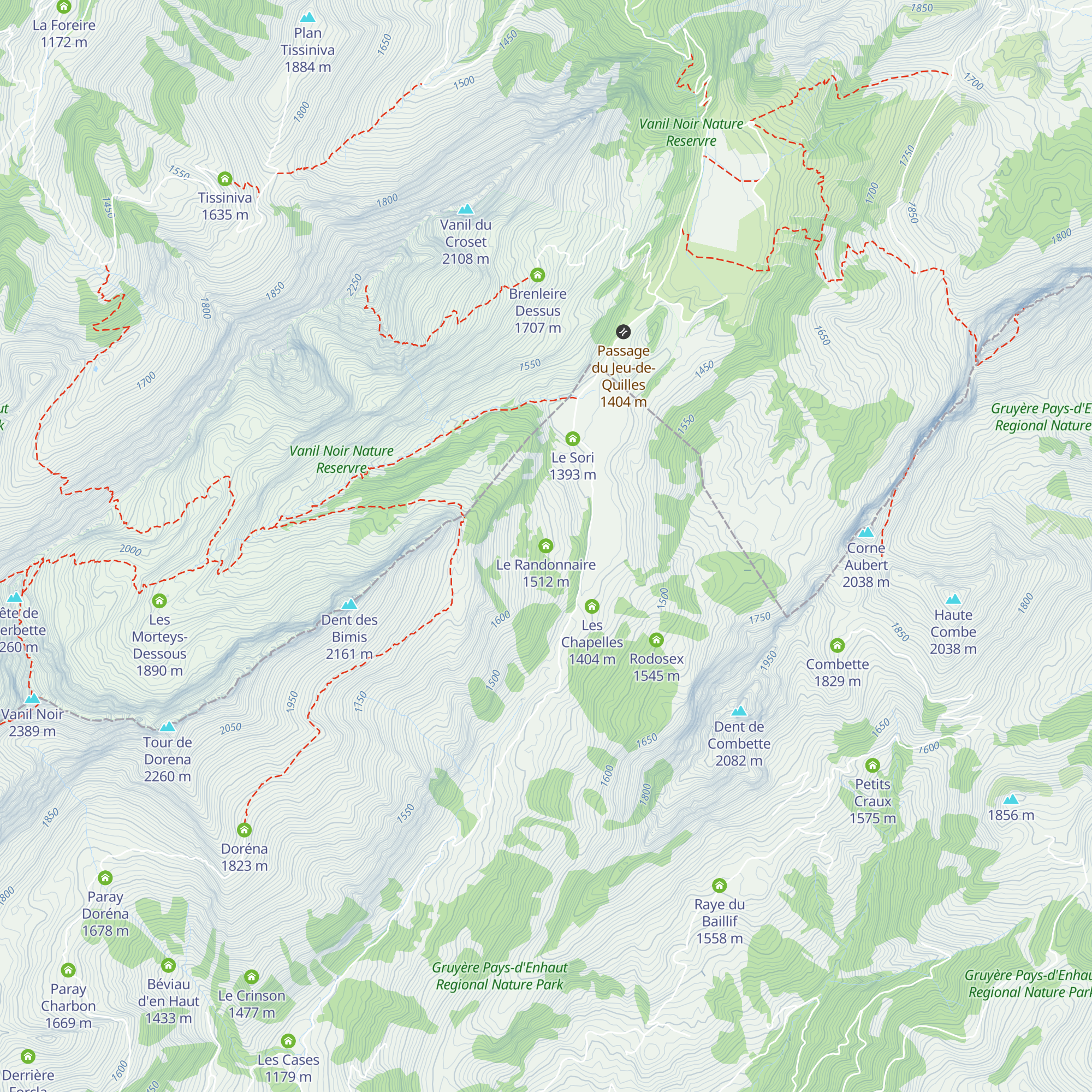 Le Randonnaire map