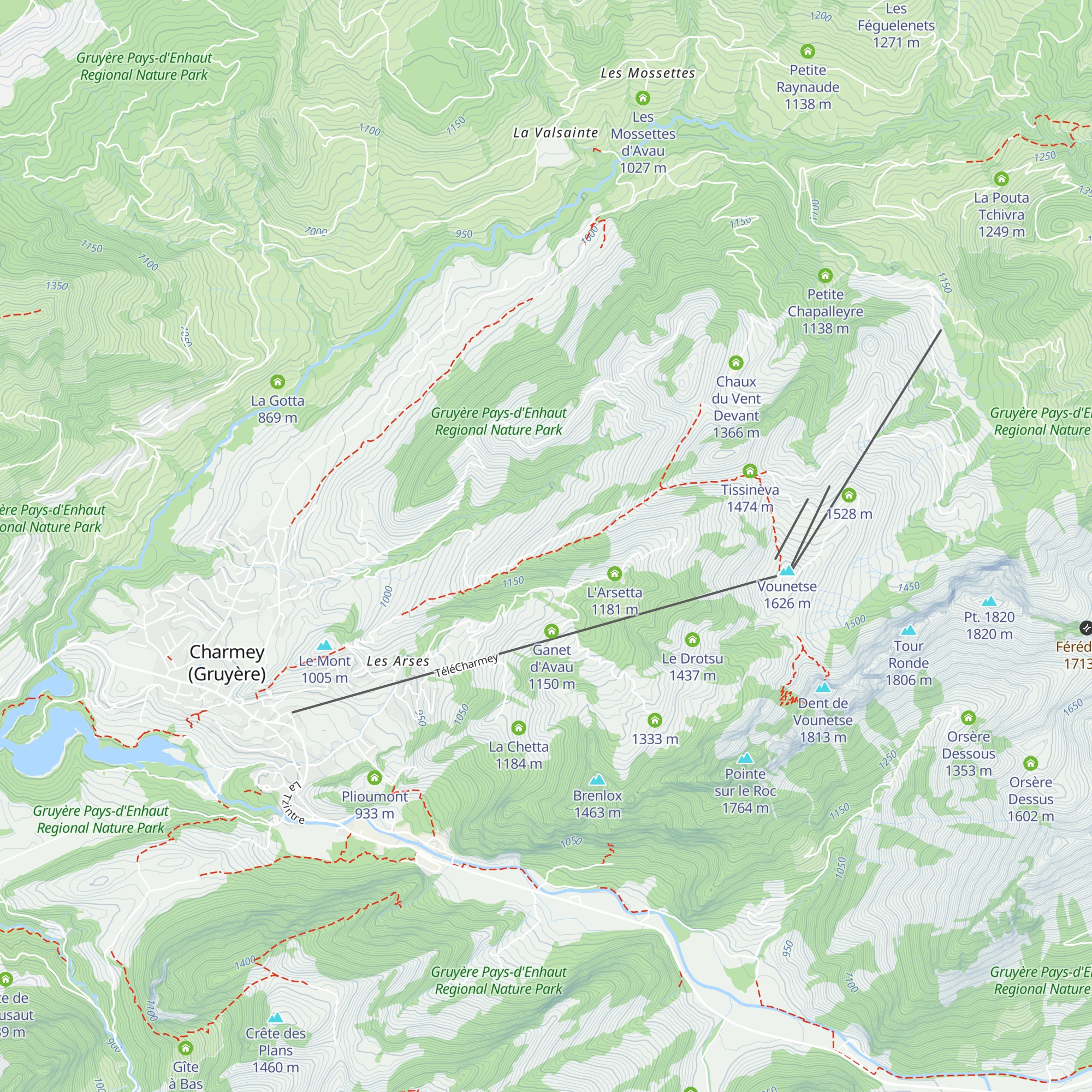 La Vatia d'amont map