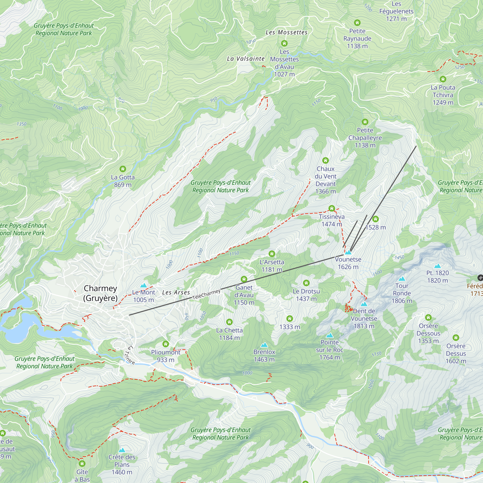 La Vatia d'amont map