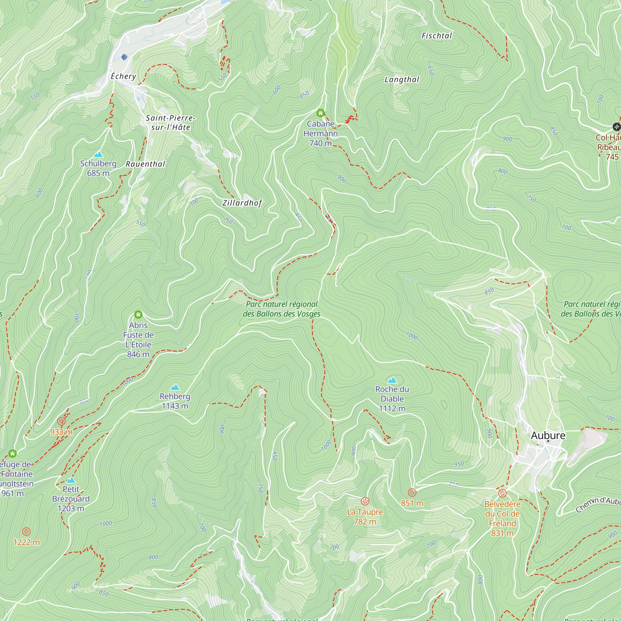 Pierre des Trois Bans map