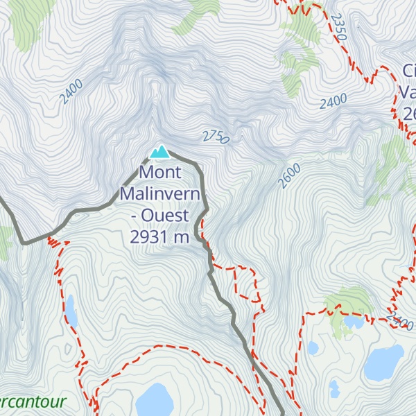 Map of Mont Malinvern / Testa di Malinvern