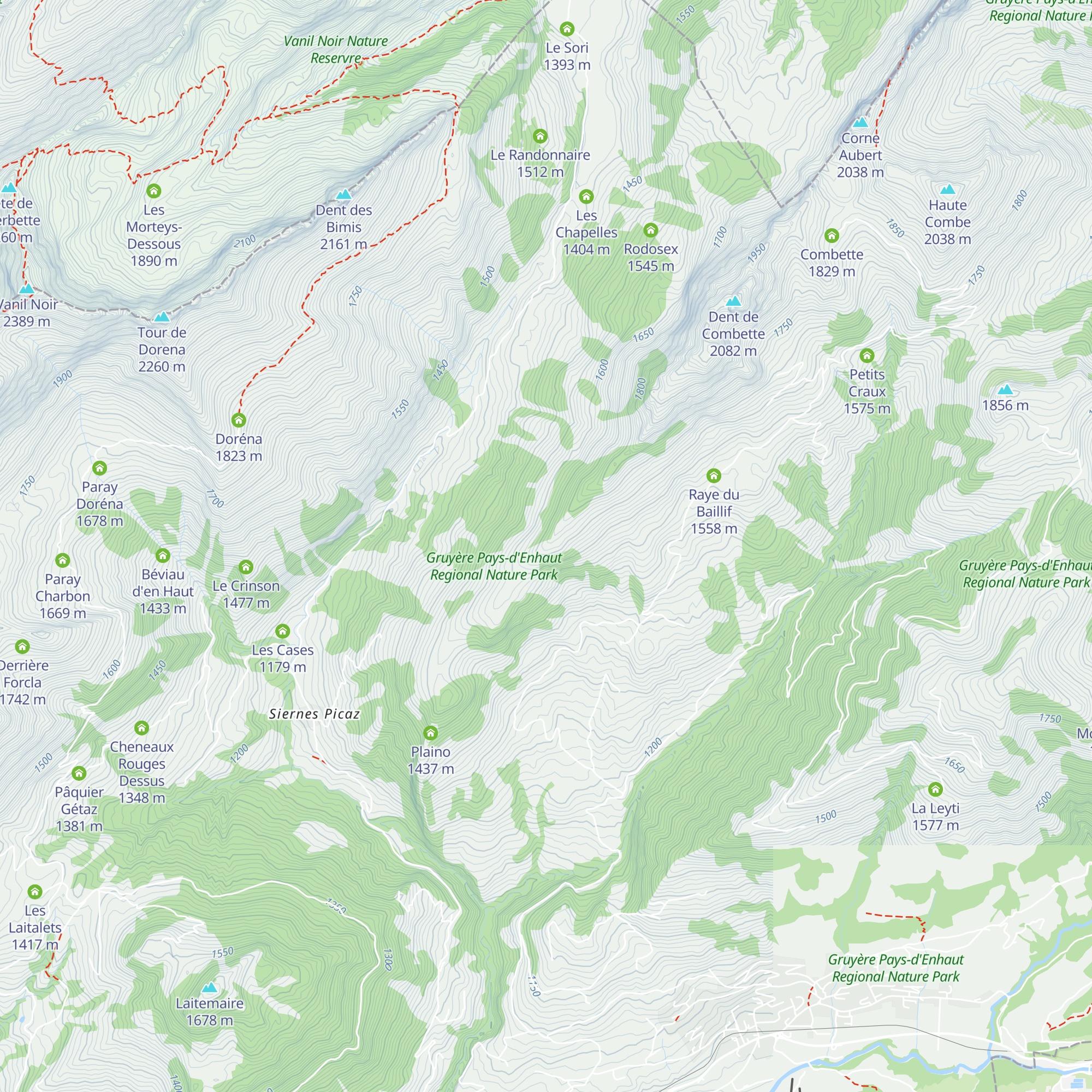 Montagne aux Manges map