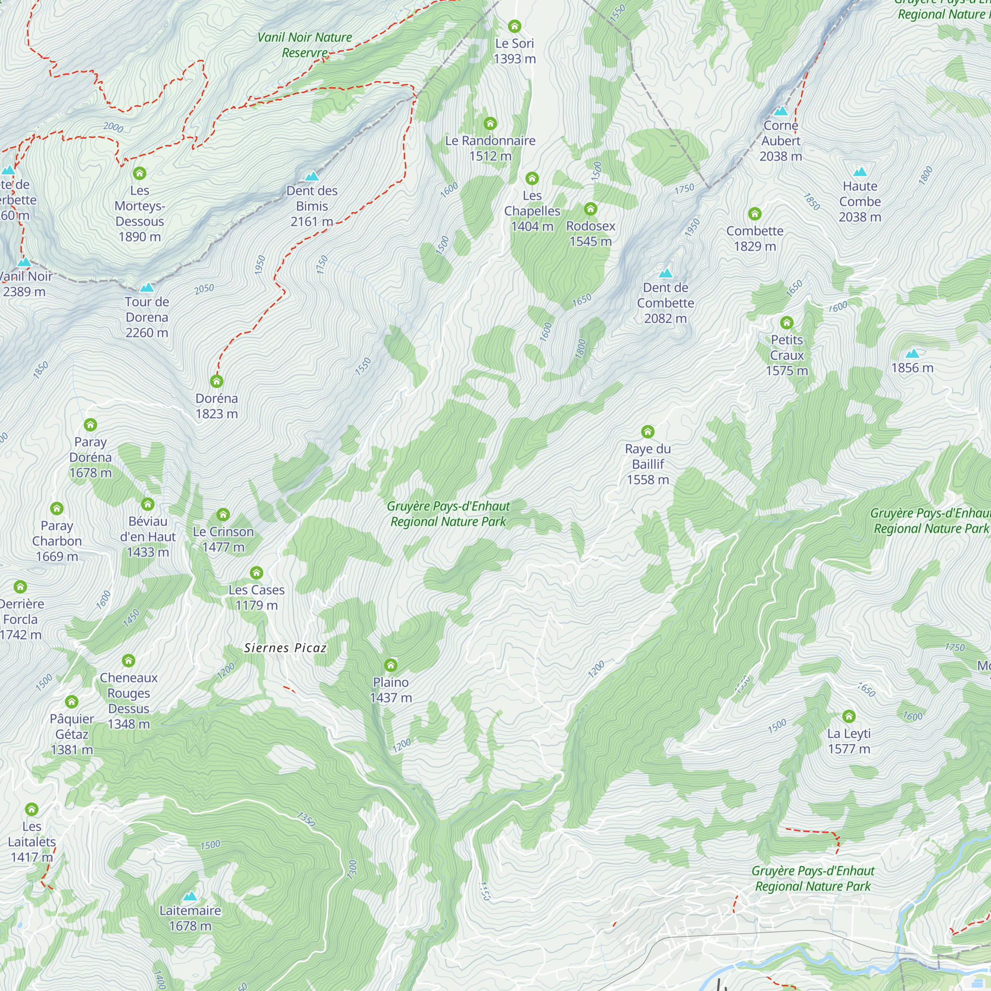 Montagne aux Manges map
