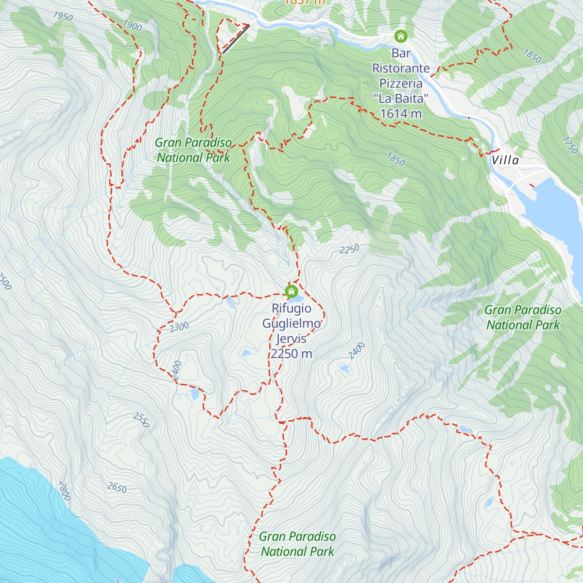 Rifugio Guglielmo Jervis map