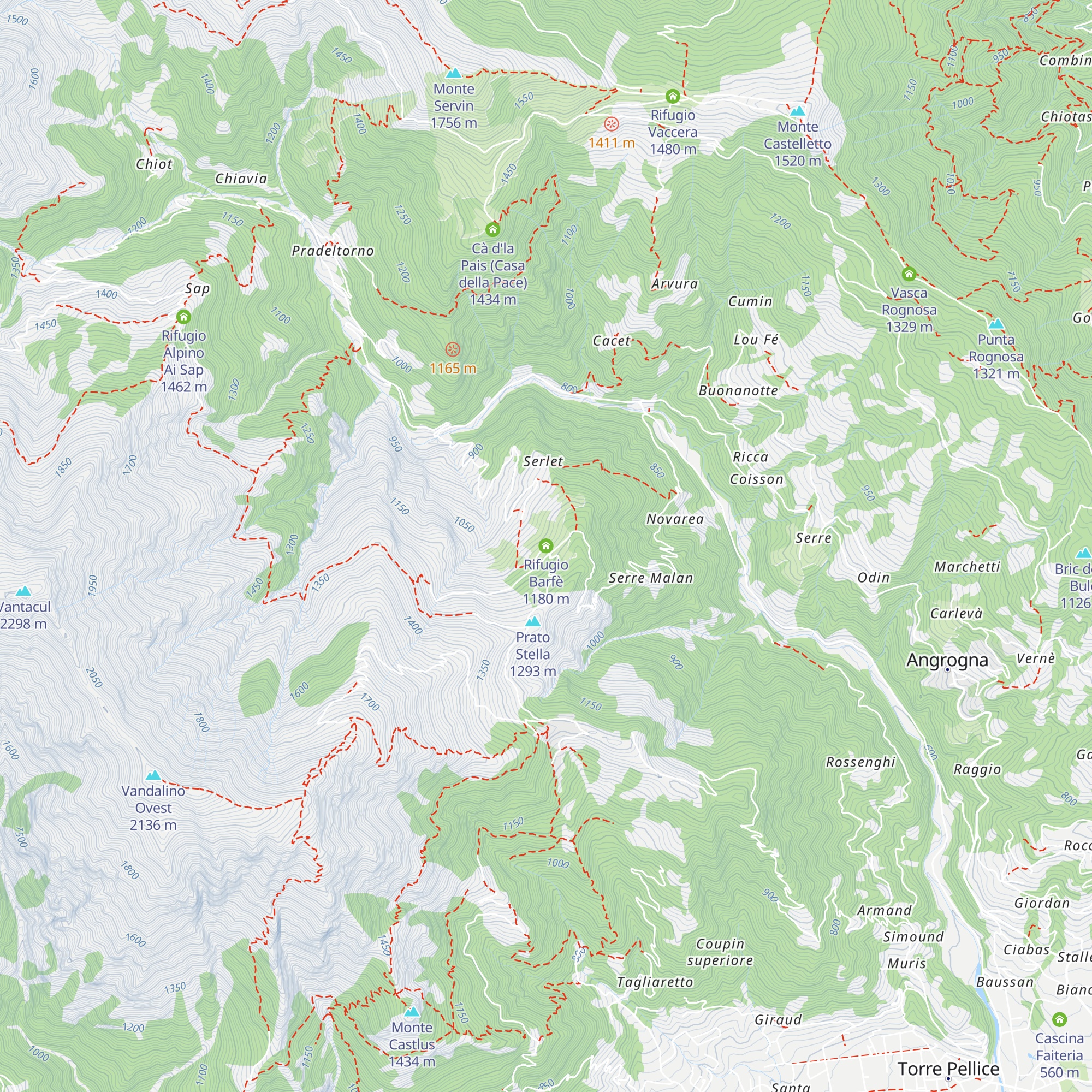 Rifugio Barfè map