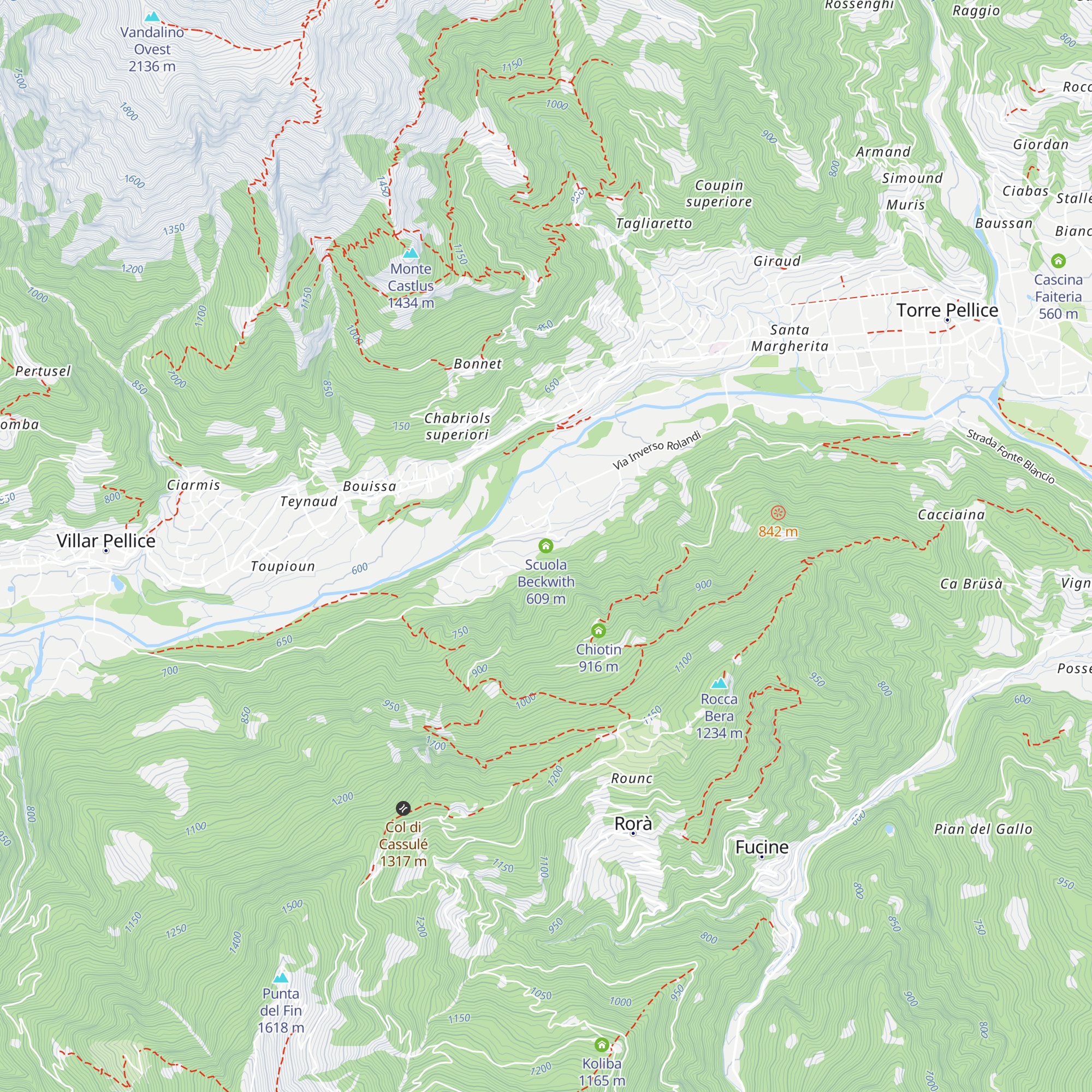 Scuola Beckwith map