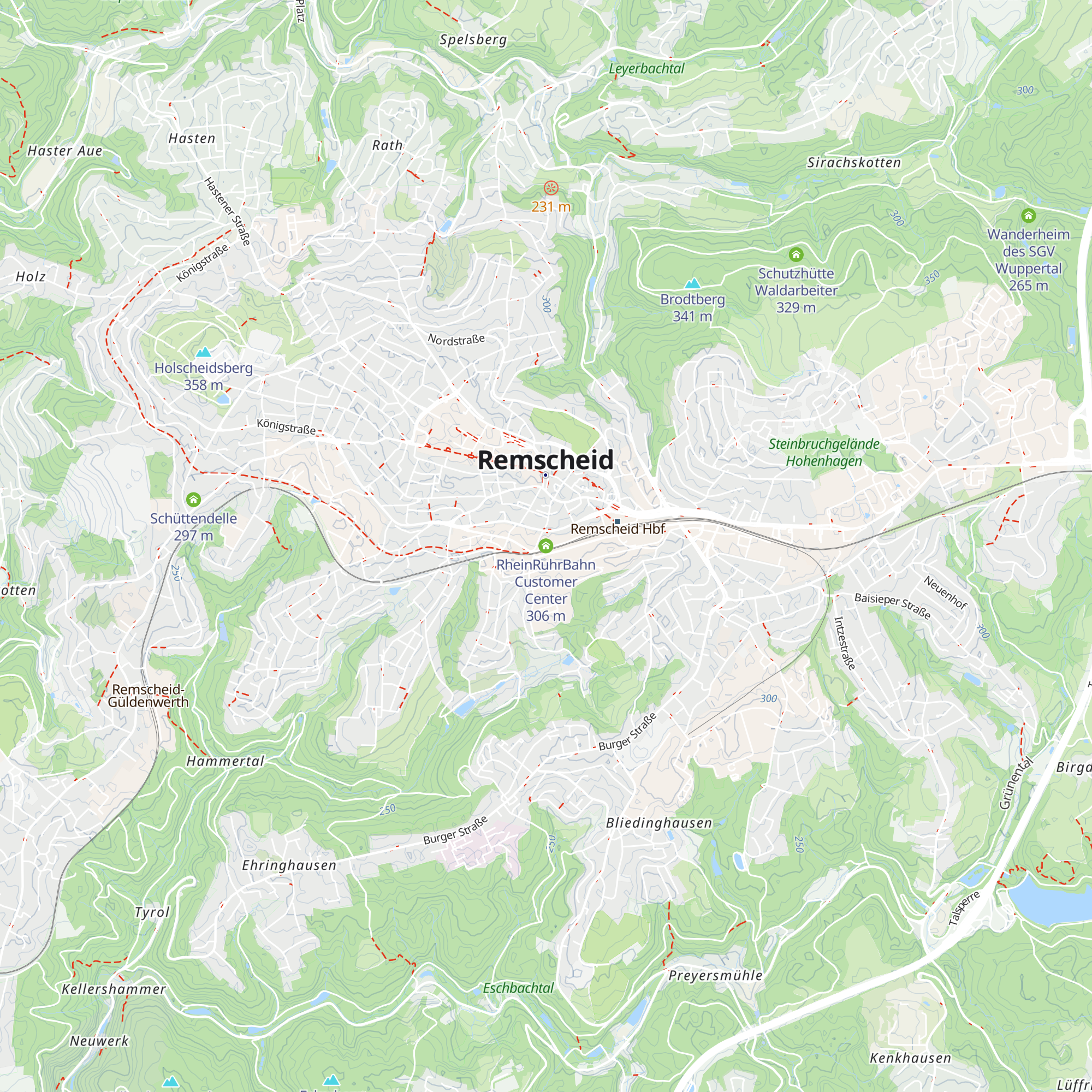 RheinRuhrBahn Customer Center map