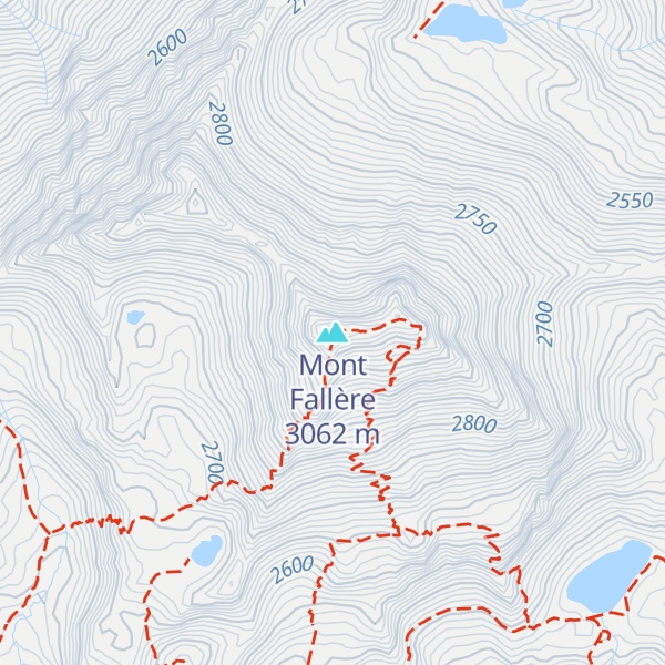 Map of Mont Fallère