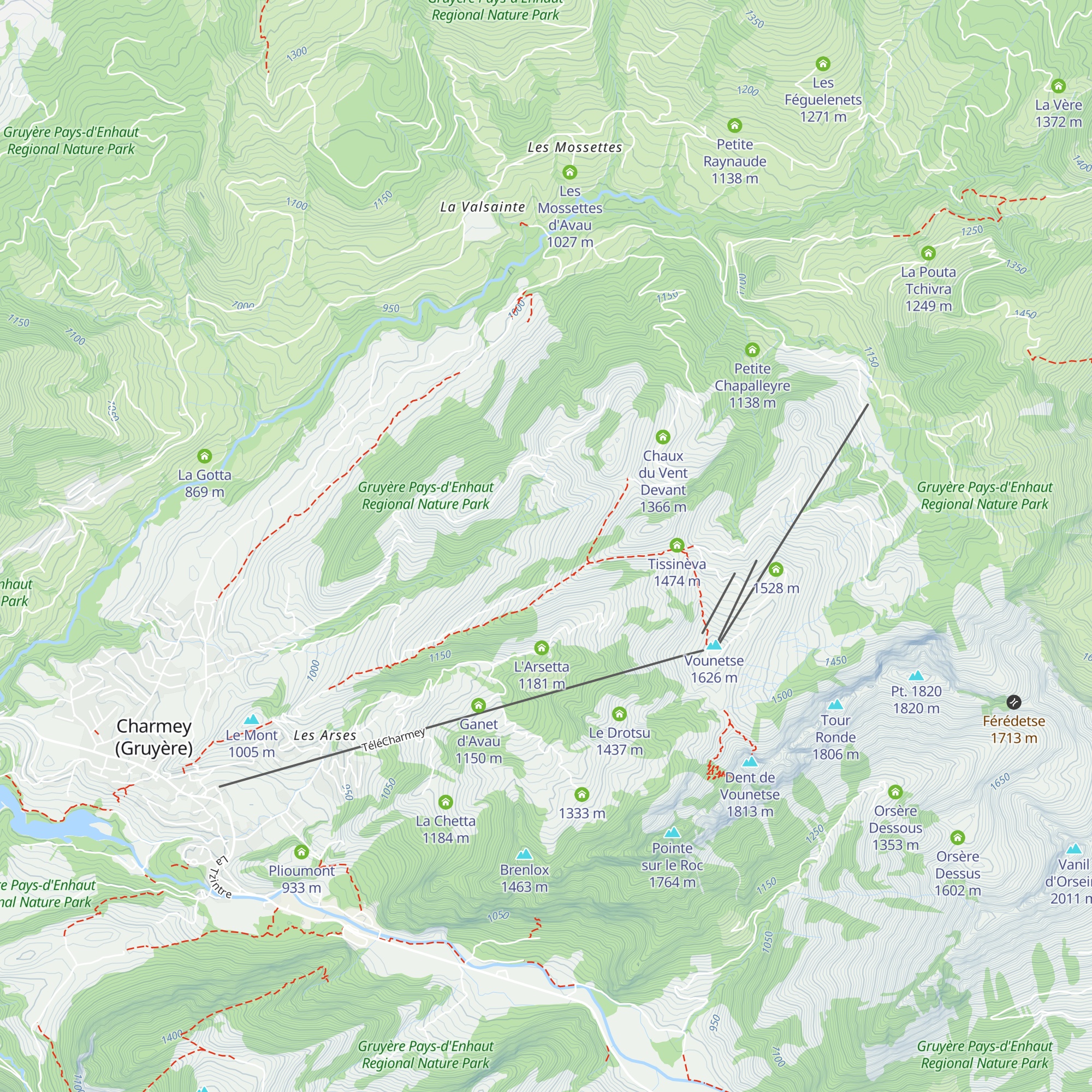 Les Parches map